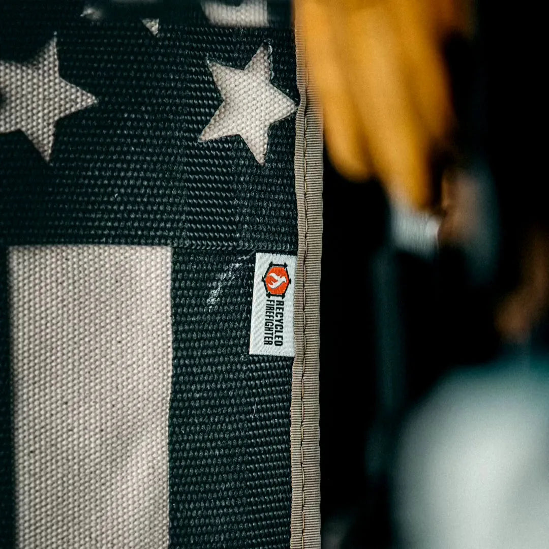 Recycled Firefighter American Flag - Fire Hose - Thin Blue Line — product view 4