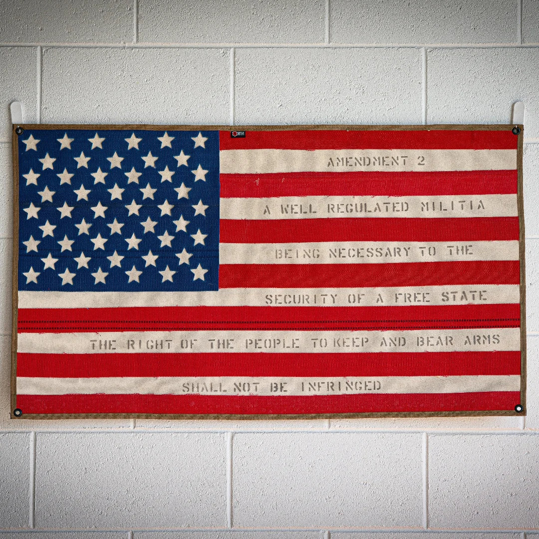Recycled Firefighter American Flag - Fire Hose - Second Amendment — product view 2