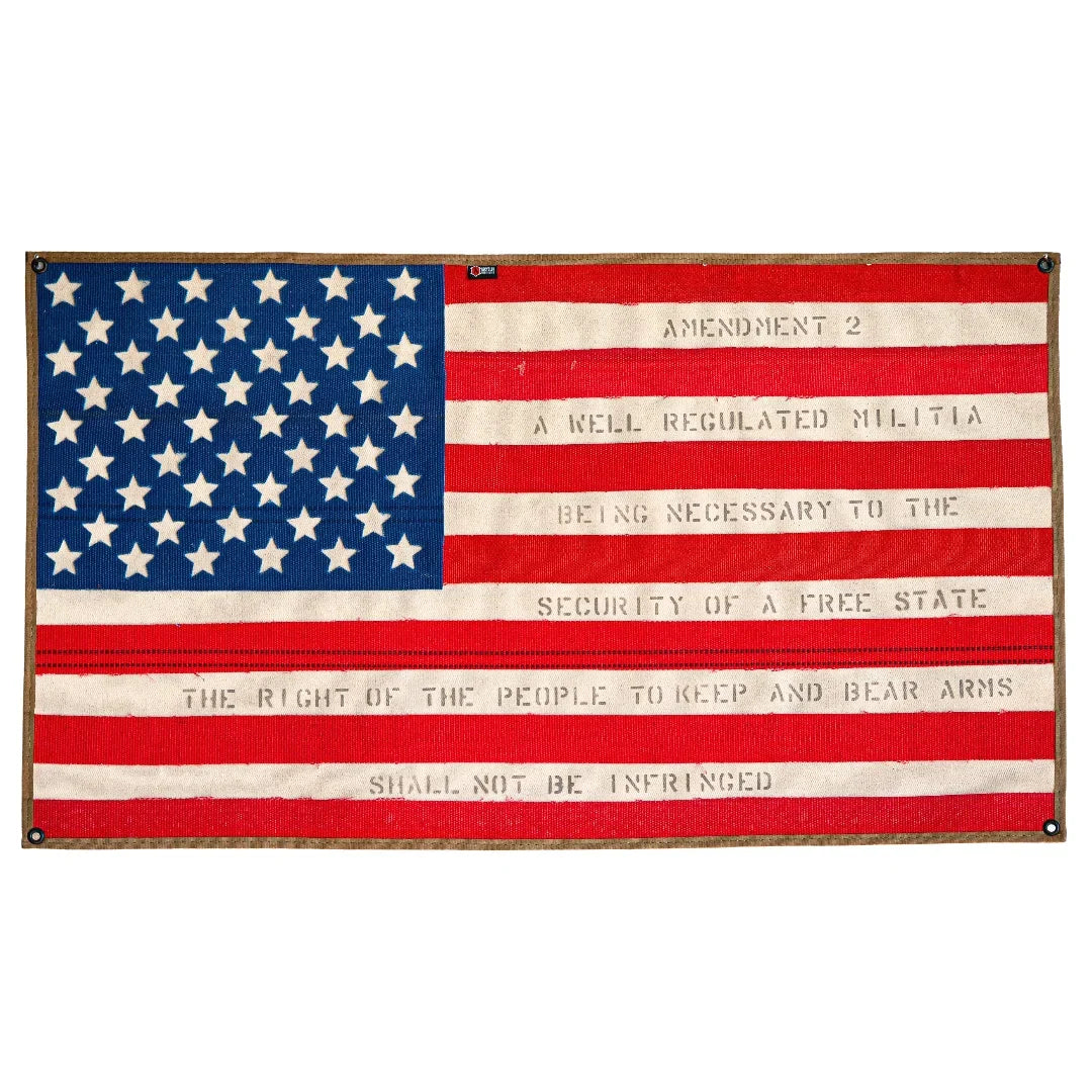 Recycled Firefighter American Flag - Fire Hose - Second Amendment — product view 1