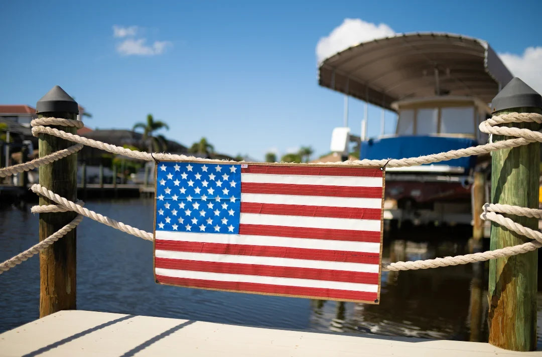 Recycled Firefighter American Flag - Rubber Fire Hose - Waterproof — product view 6