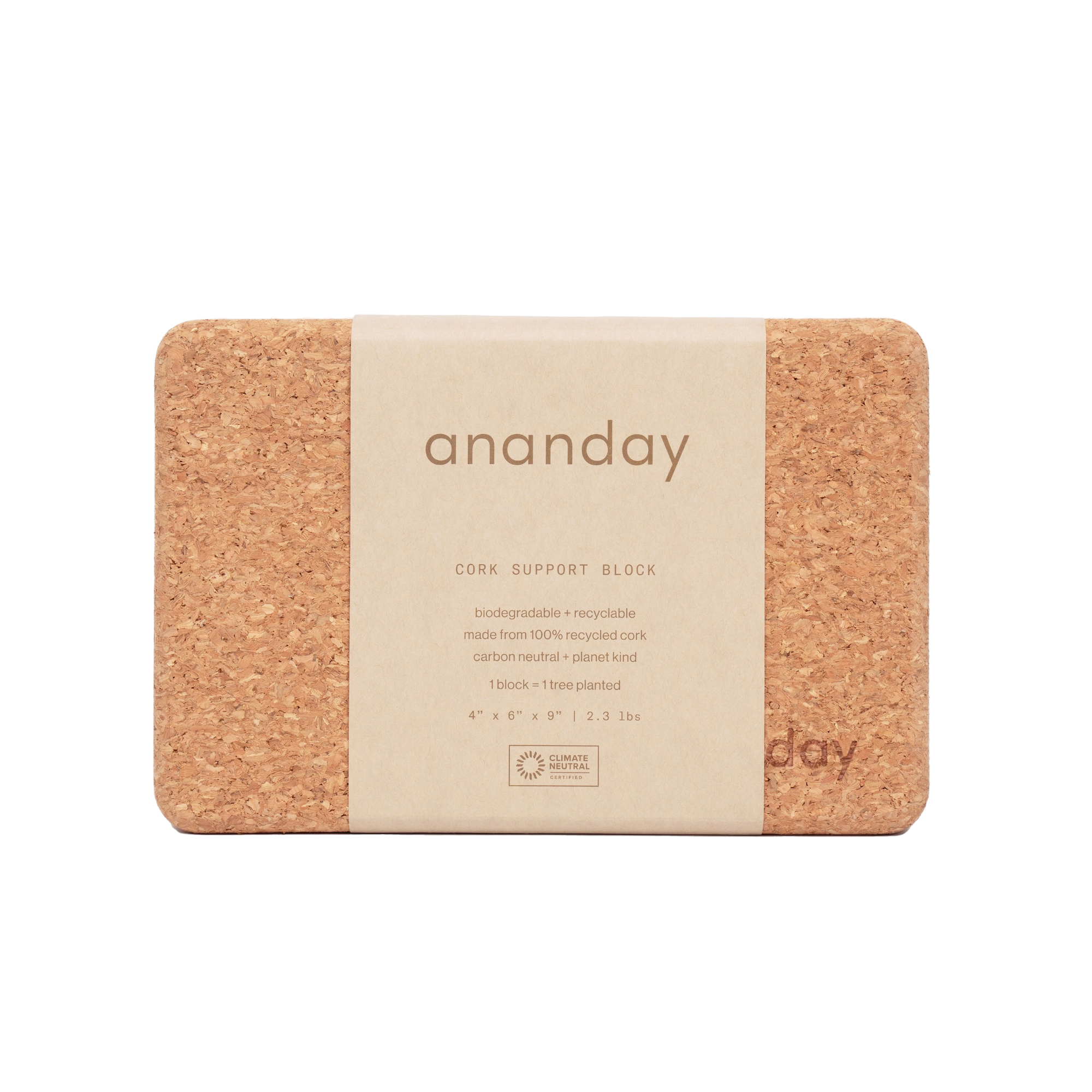 Ananday Cork Yoga Block