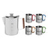 Alpine Mountain Gear Stainless Steel Coffee Set - Percolator and Mugs - 5 Piece Set