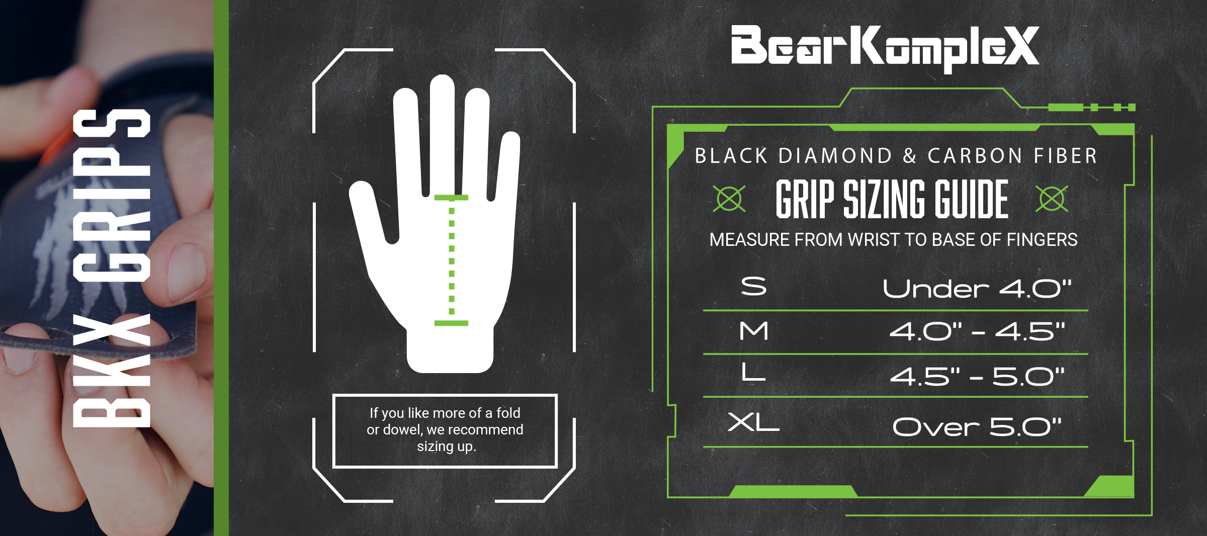 Bear KompleX x Grown Strong Carbon Comp 3-Hole Hand Grips by Bear KompleX