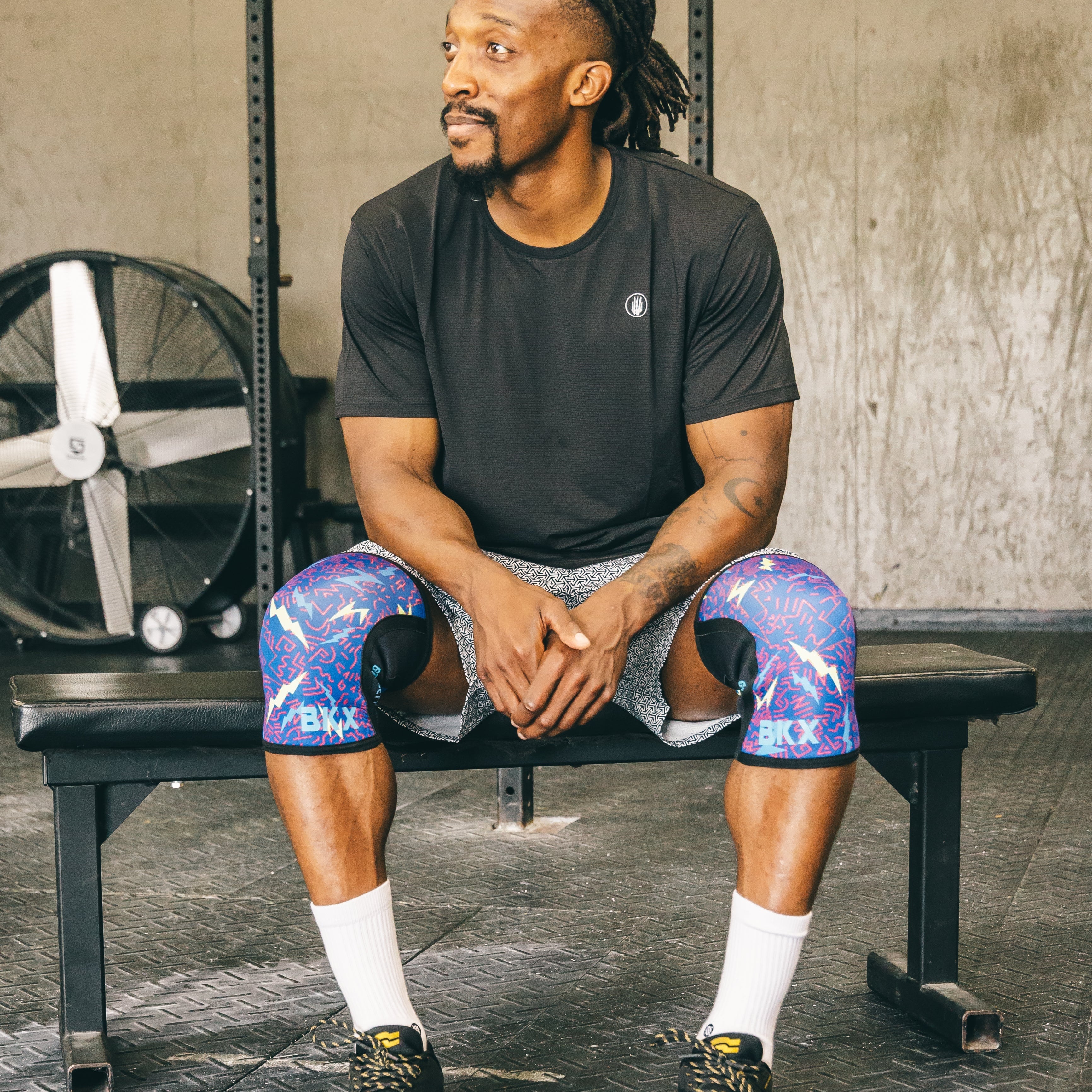 Bear KompleX Knee Sleeves - Lightning with REVERSIBLE Blue by Bear KompleX