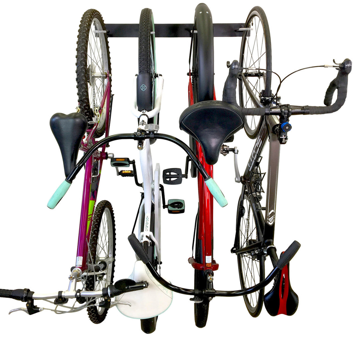 Blackstone Wall Mounted Bike Storage Rack | 8 Bikes | Black - product view 8