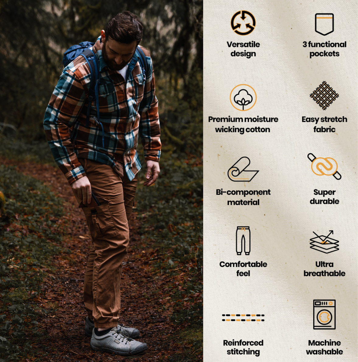 White Duck Cargo Stretch Jogger Pants