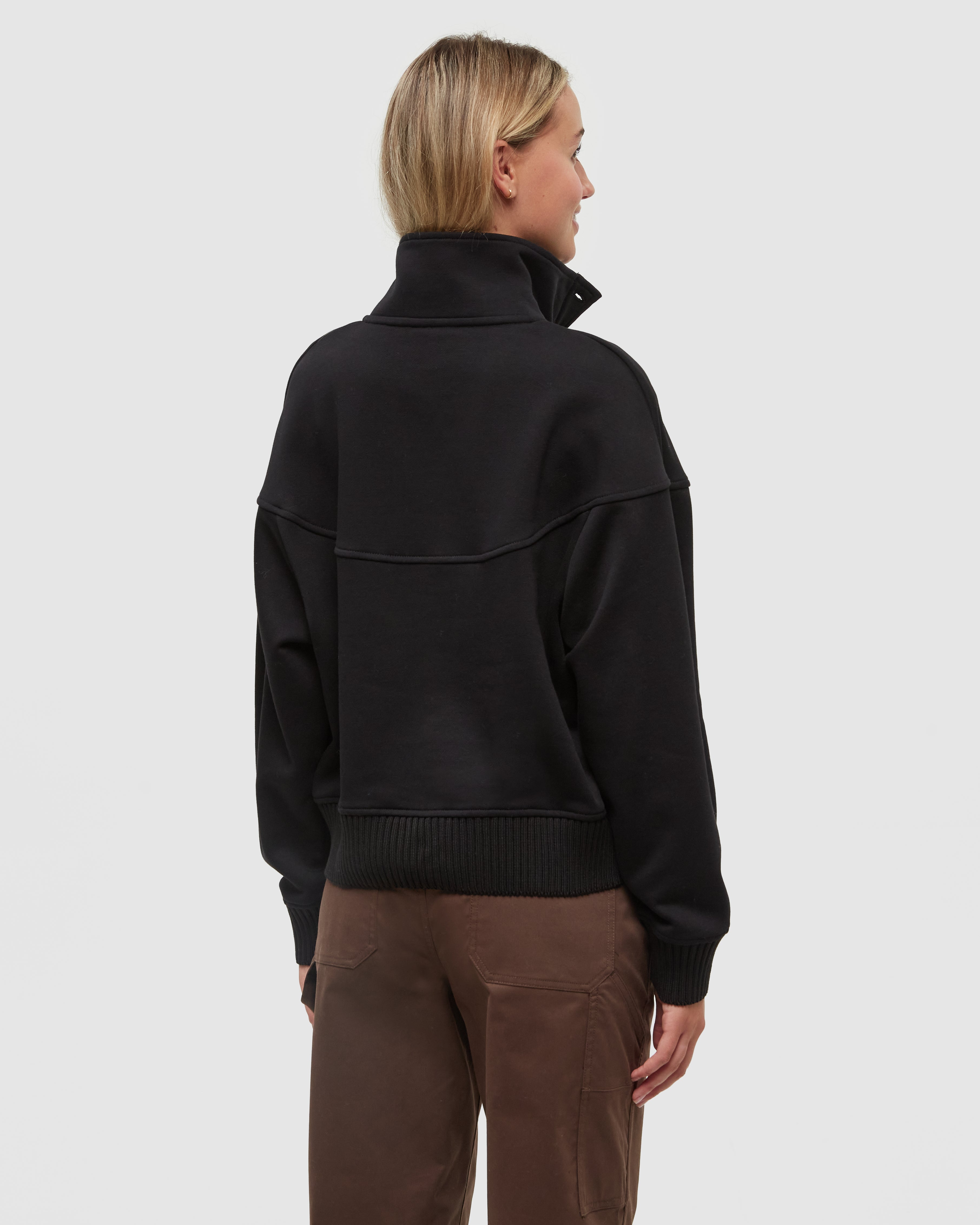 Tentree Women's Milner Mock Neck - Meteorite Black