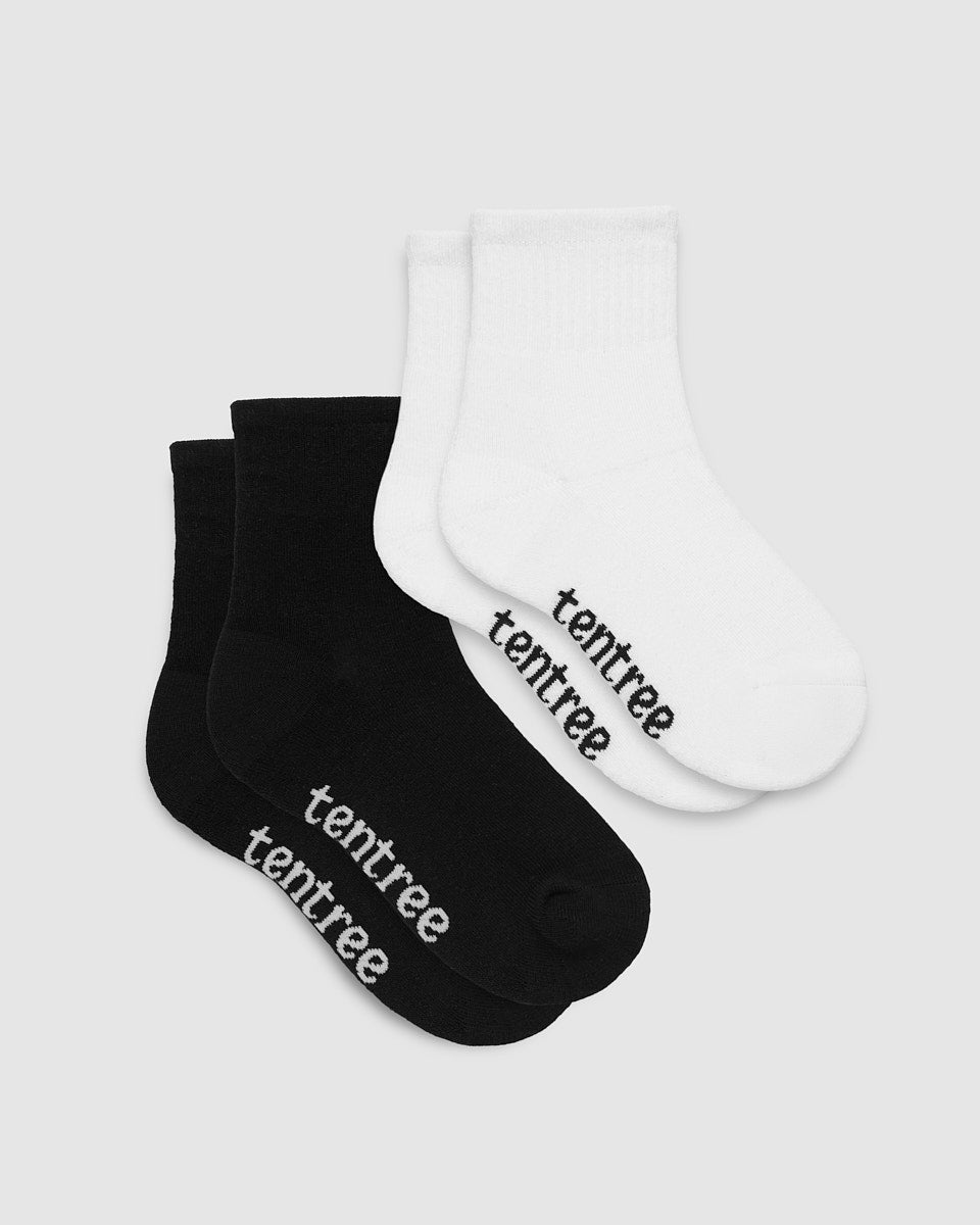 Tentree Cortes Socks (2-Pack) - Meteorite Black White