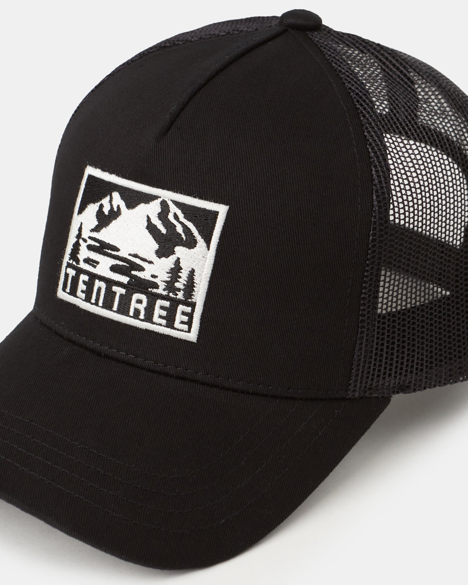 Tentree Adventure Patch Altitude Hat - Meteorite Black Cloud White