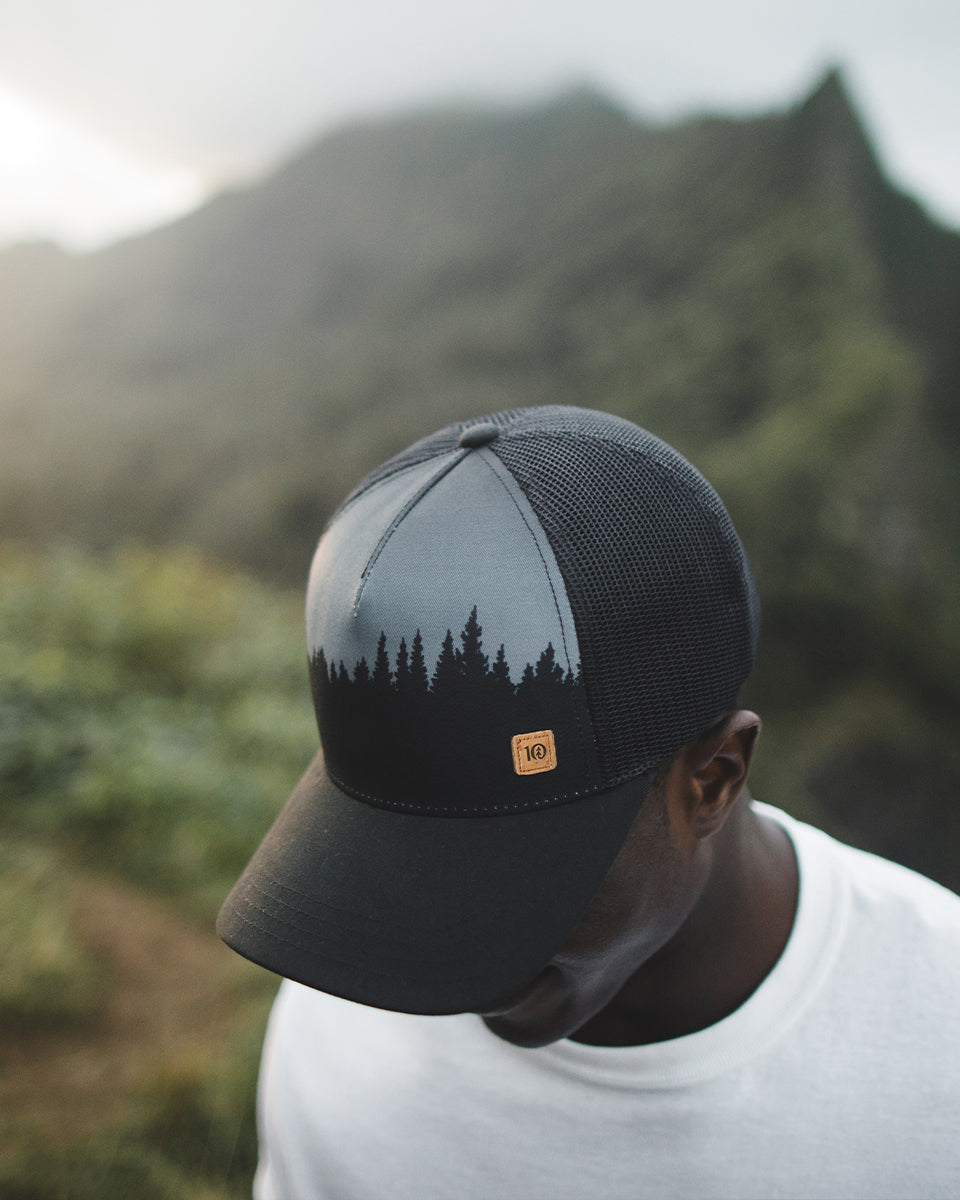 Tentree Juniper Altitude Hat - Meteorite Black White
