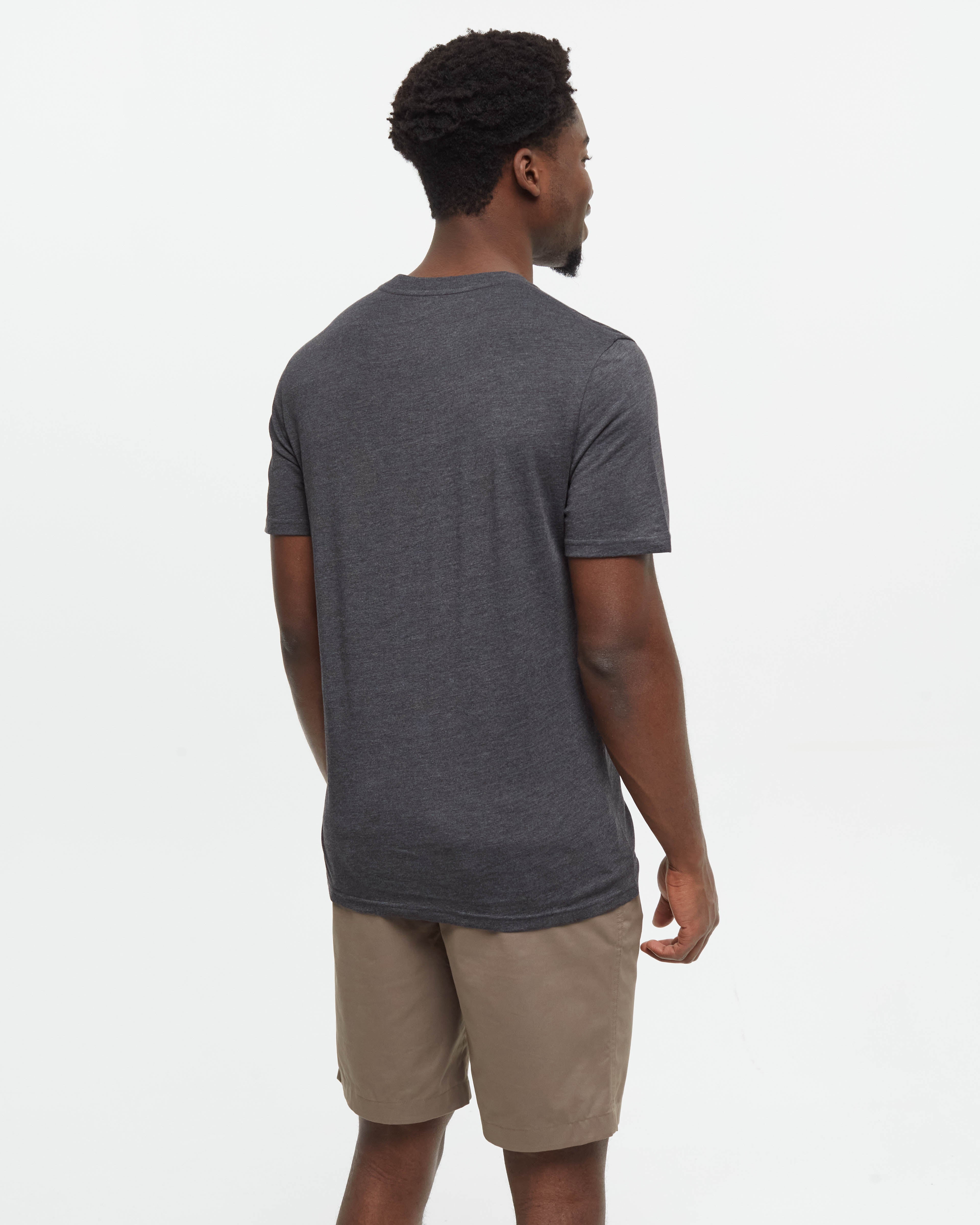 Tentree Men's Sasquatch T-Shirt - Meteorite Black Heather Fishing