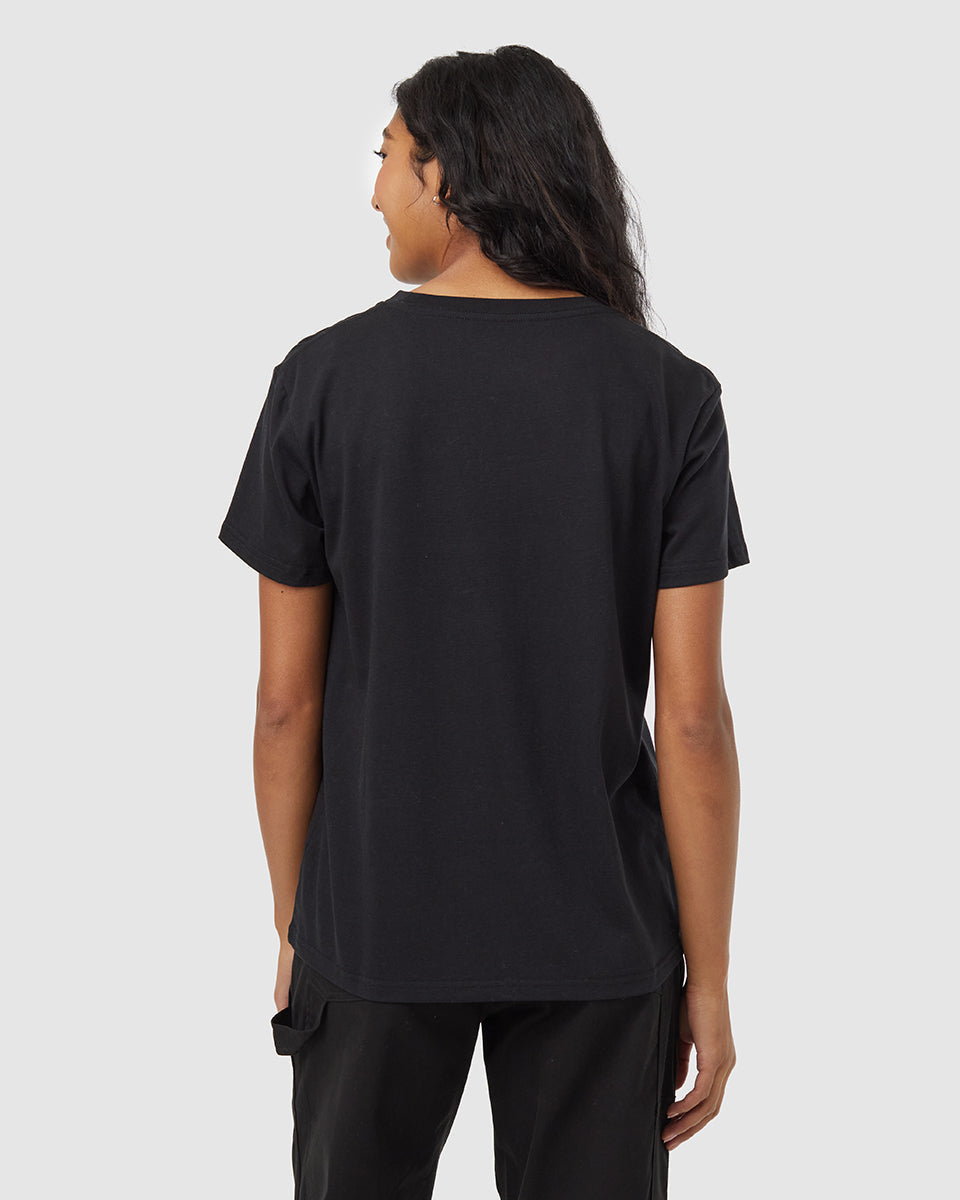 Tentree Women's Abstract Ridge T-Shirt - Meteorite Black Stone Grey