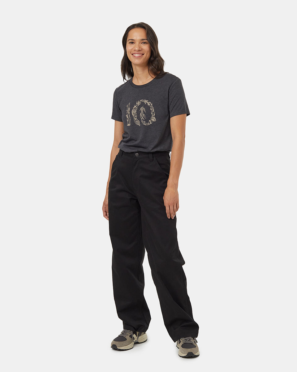 Tentree Women's Forage Ten T-Shirt - Meteorite Black Heather Pale Oak