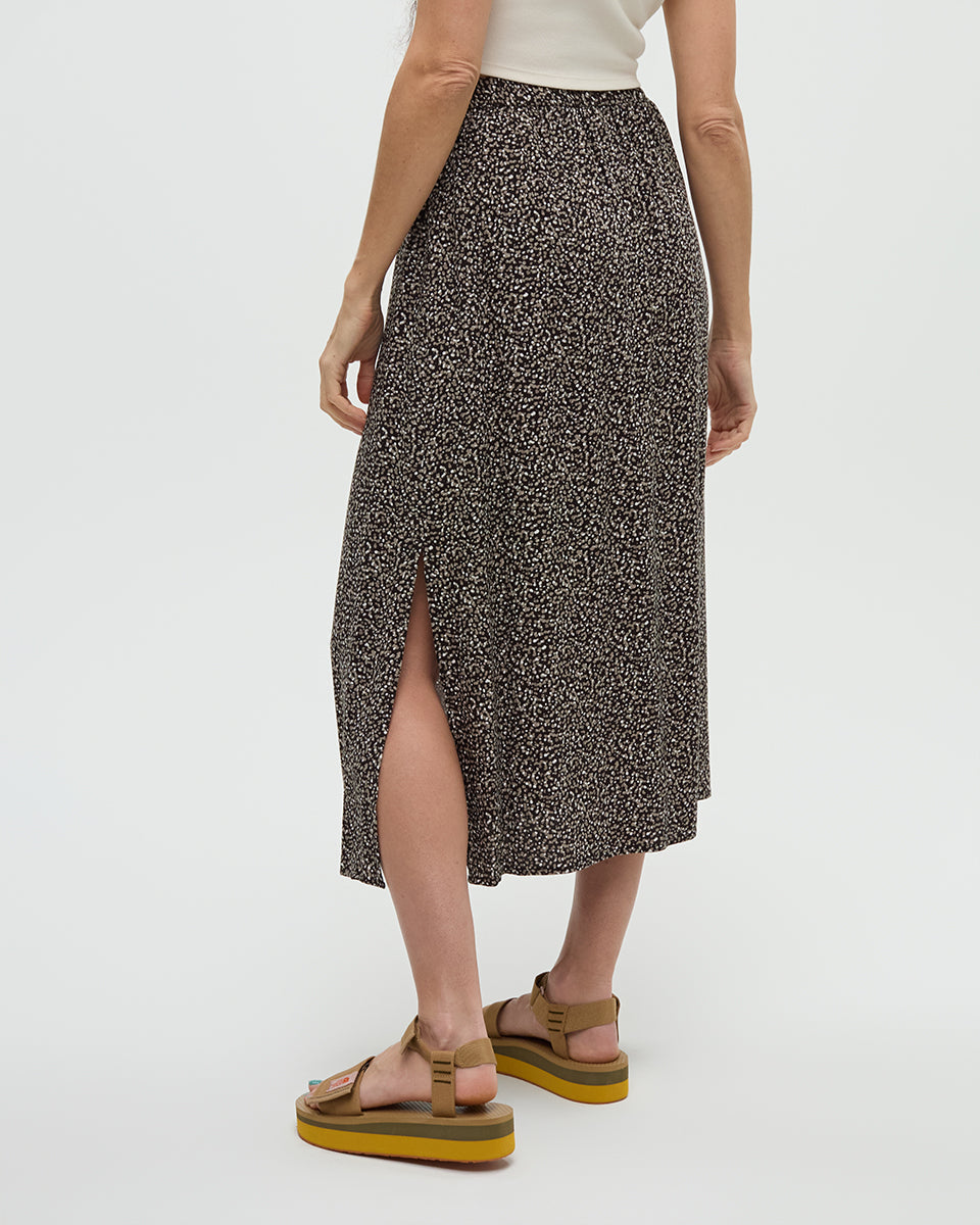 Tentree Women's Yaletown Skirt - Meteorite Black Scattered Dot