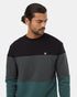 Tentree Men's Blocked Reynard Crew - Meteorite Black Urban Green Silver Pine