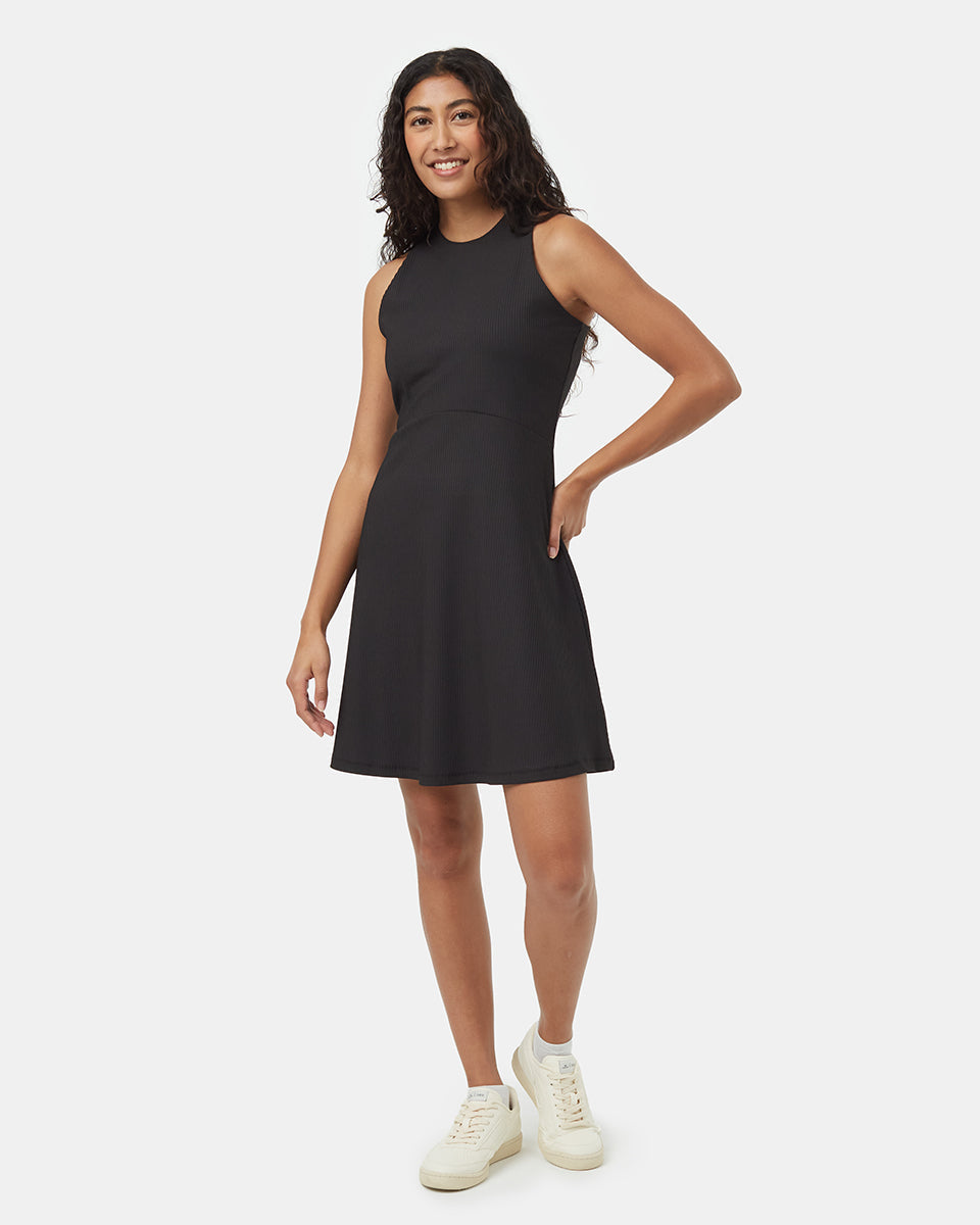 Tentree Women's TechRib Dress - Meteorite Black