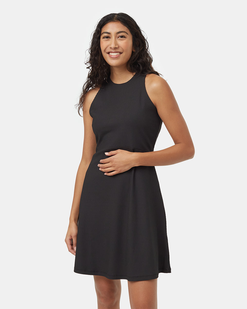 Tentree Women's TechRib Dress - Meteorite Black