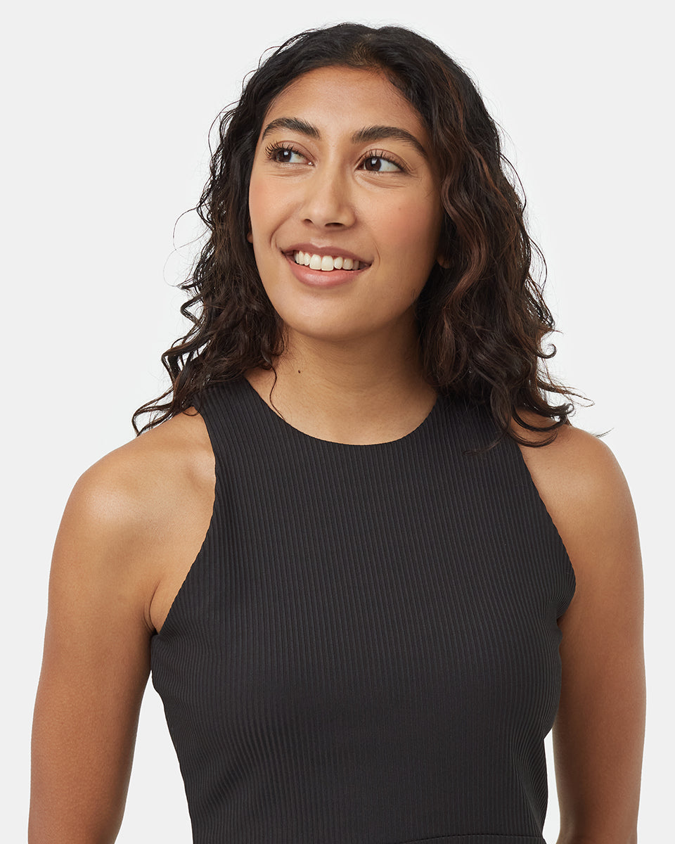 Tentree Women's TechRib Dress - Meteorite Black