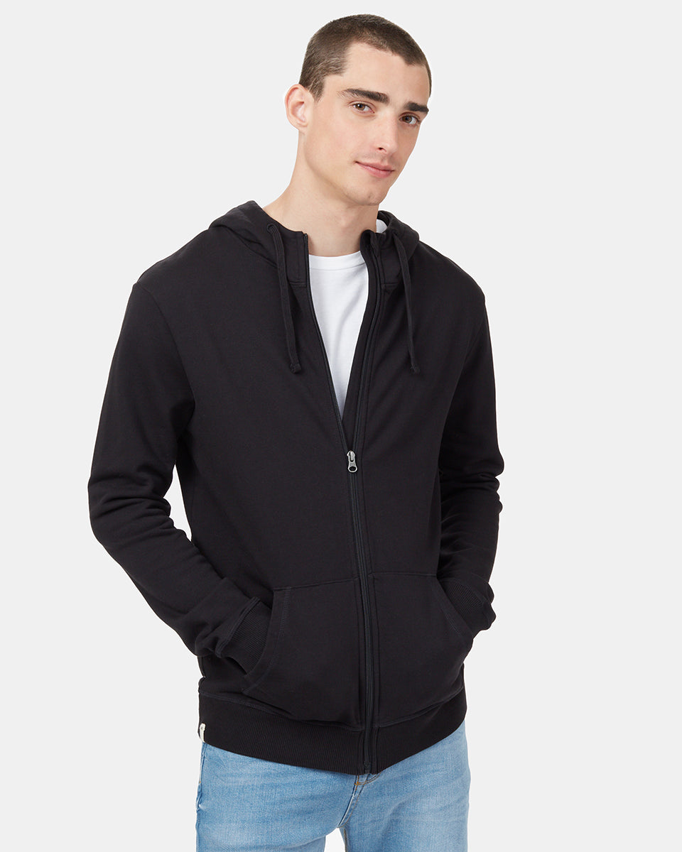Tentree Organic Cotton Zip Hoodie - Meteorite Black