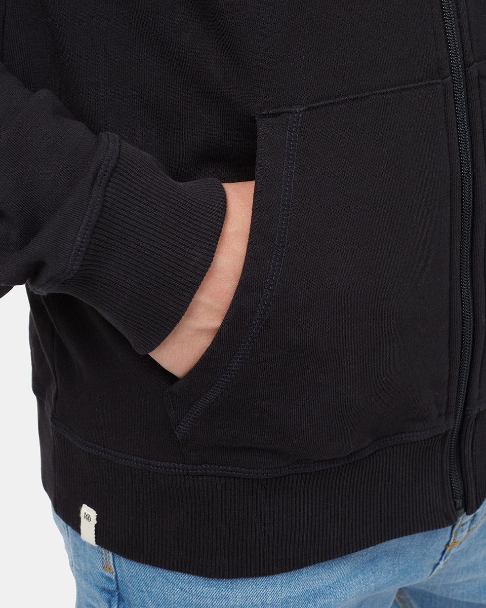 Tentree Organic Cotton Zip Hoodie - Meteorite Black