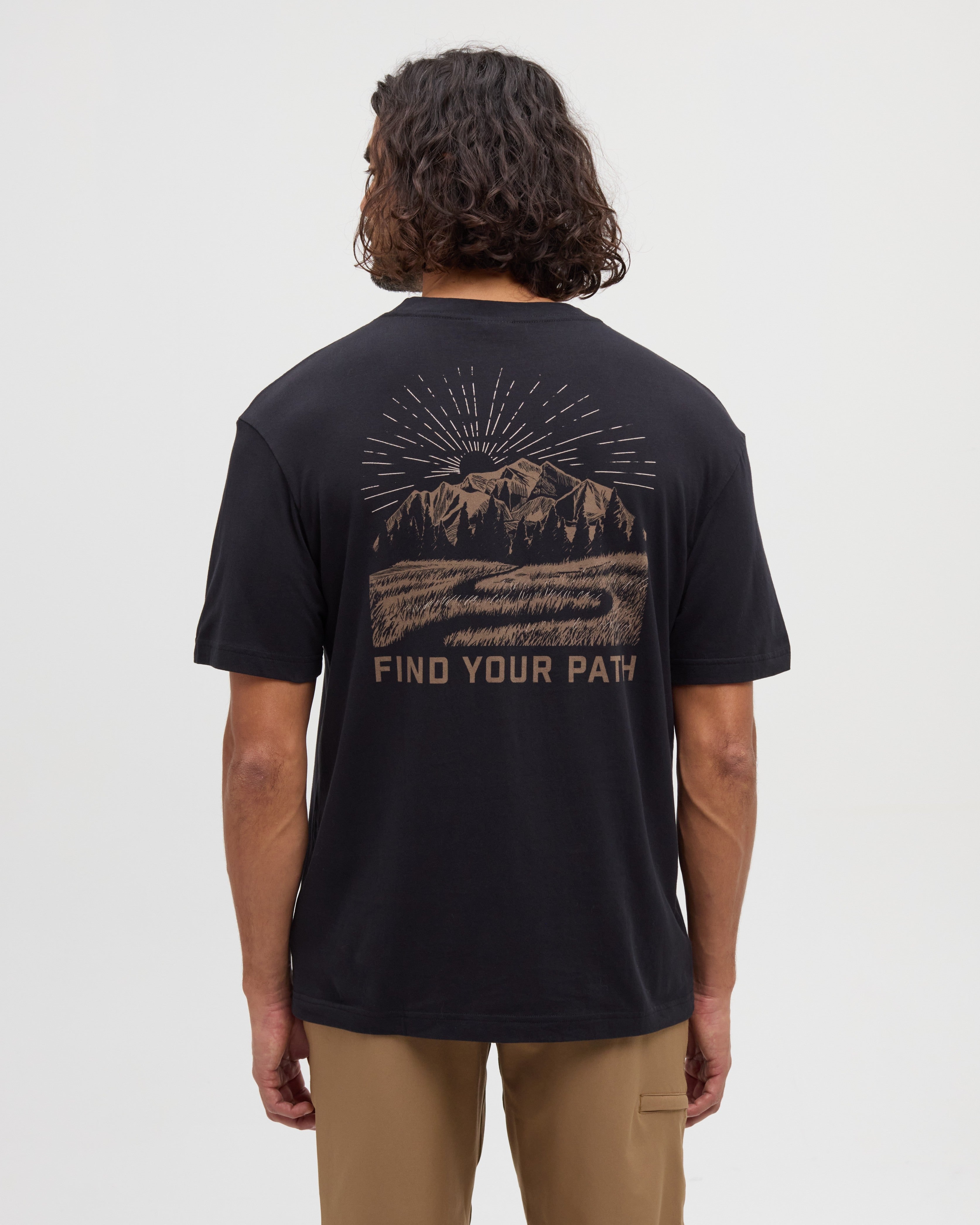Tentree Men's Prairie View T-Shirt - Meteorite Black Pale Oak