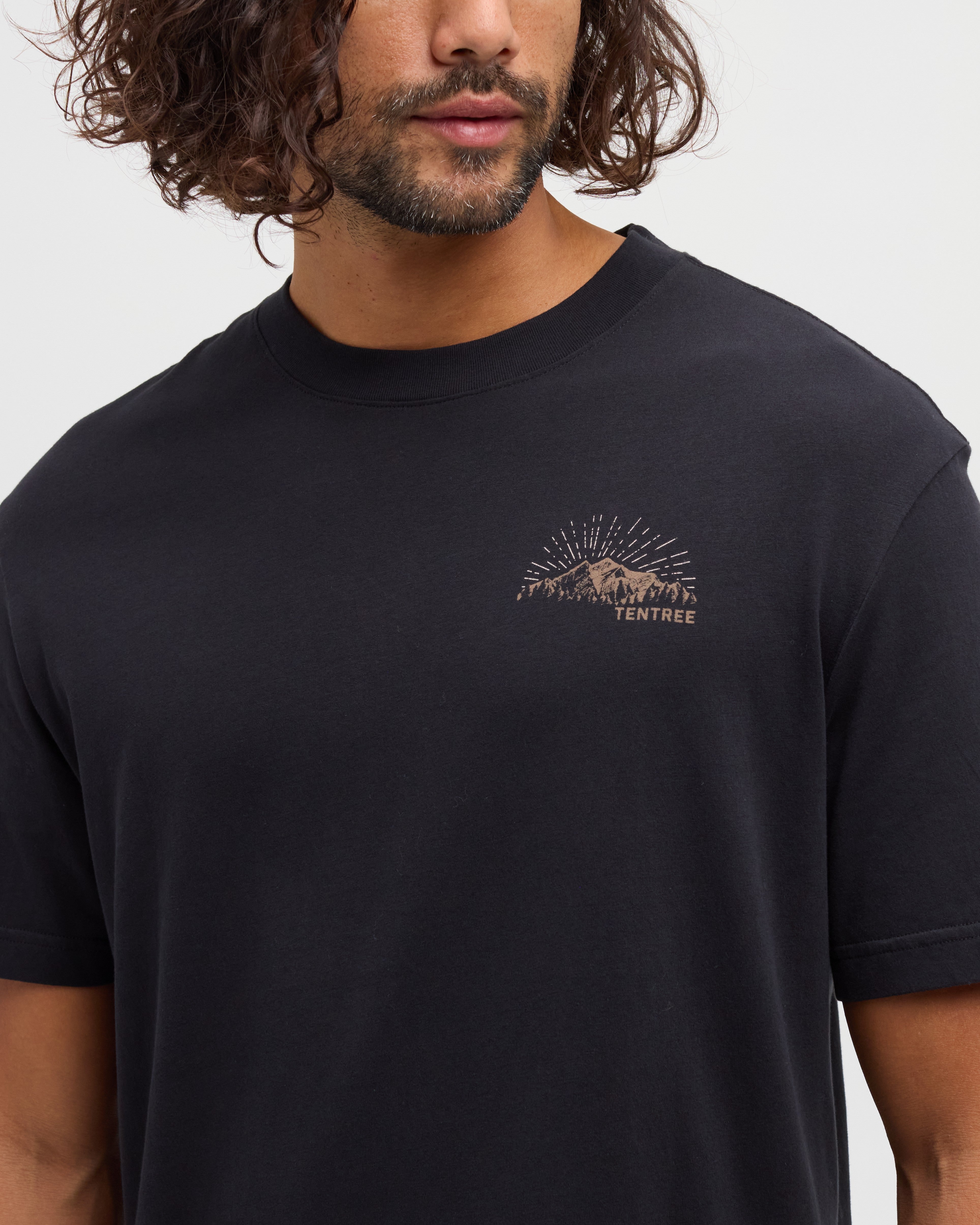Tentree Men's Prairie View T-Shirt - Meteorite Black Pale Oak