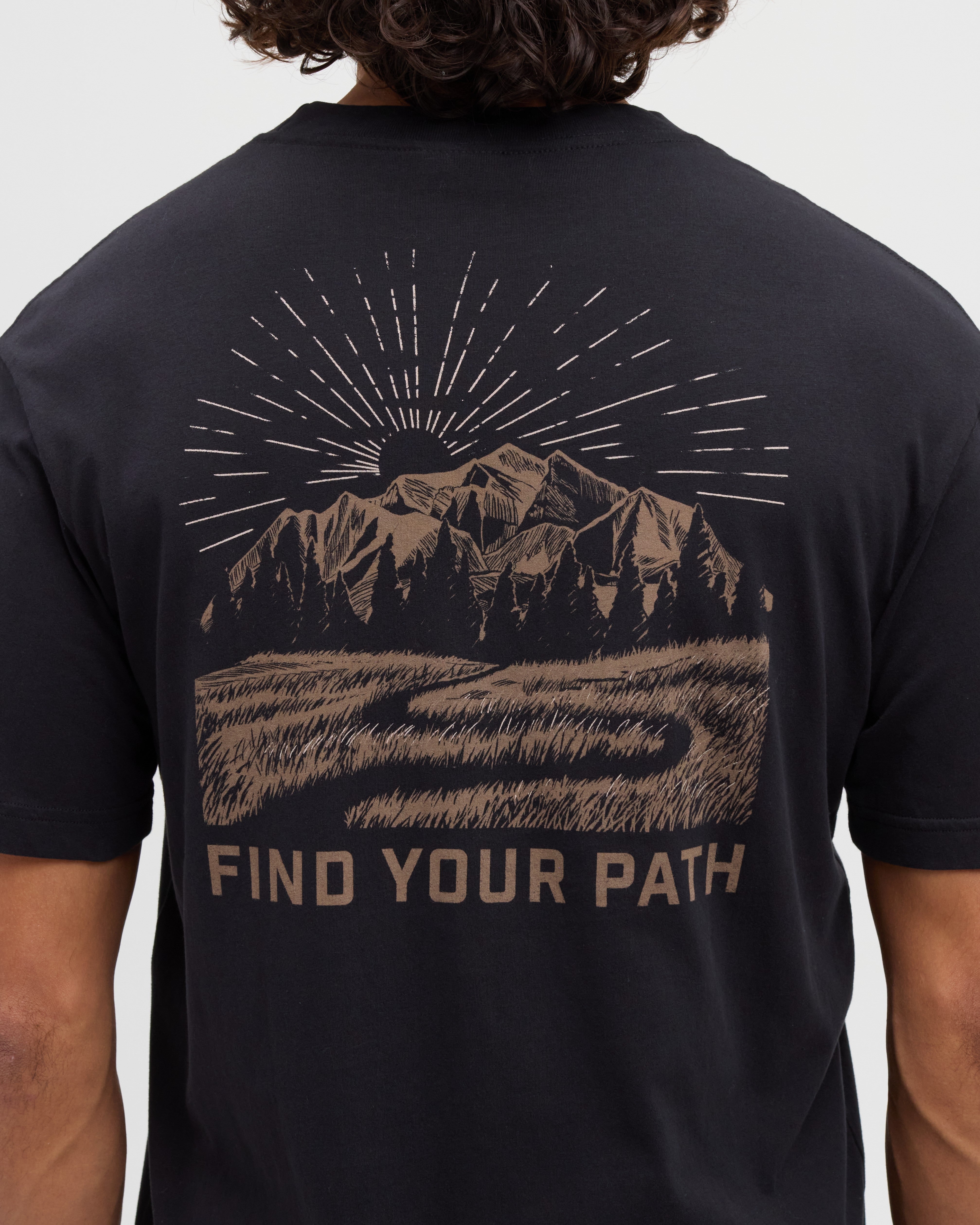 Tentree Men's Prairie View T-Shirt - Meteorite Black Pale Oak