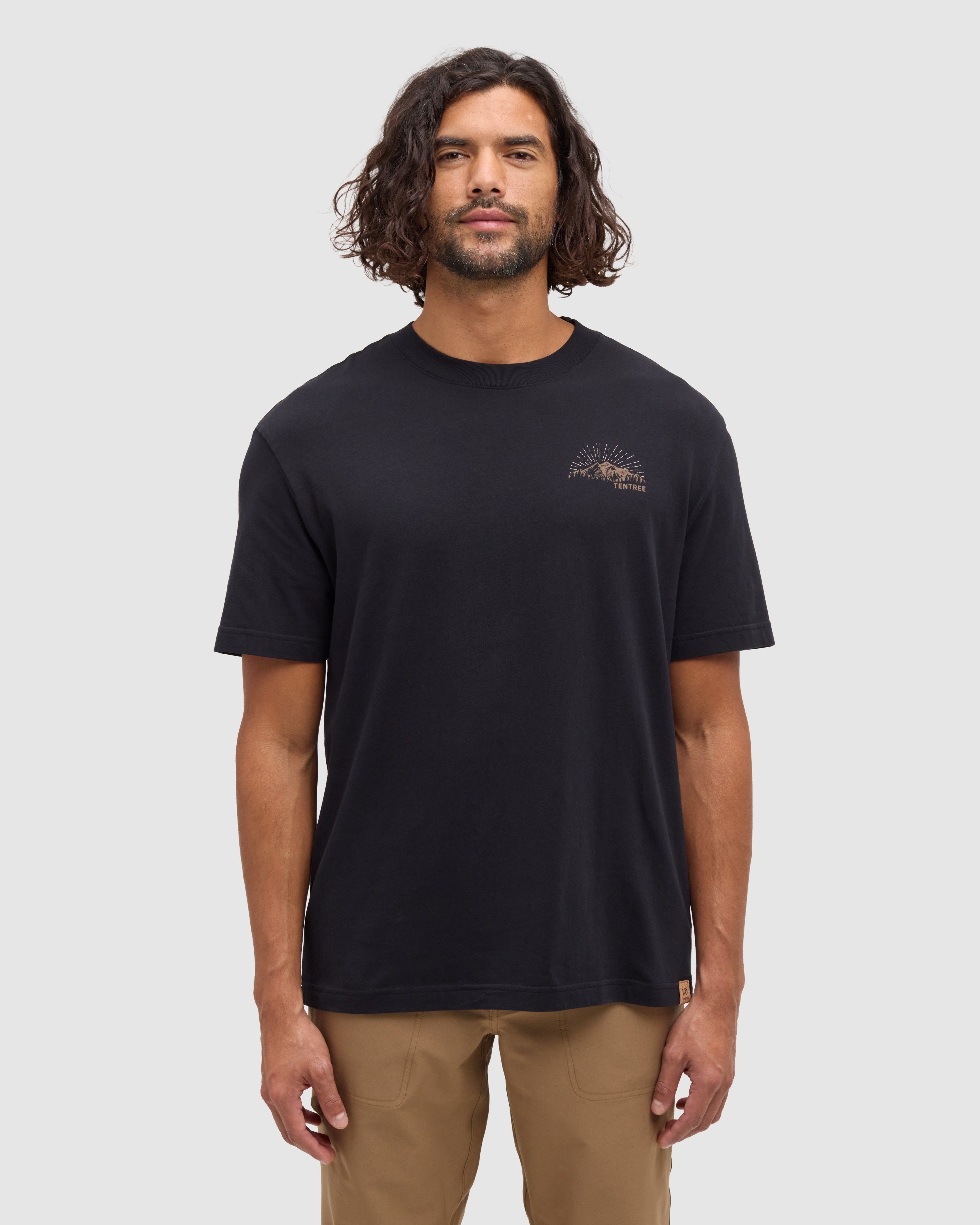 Tentree Men's Prairie View T-Shirt - Meteorite Black Pale Oak