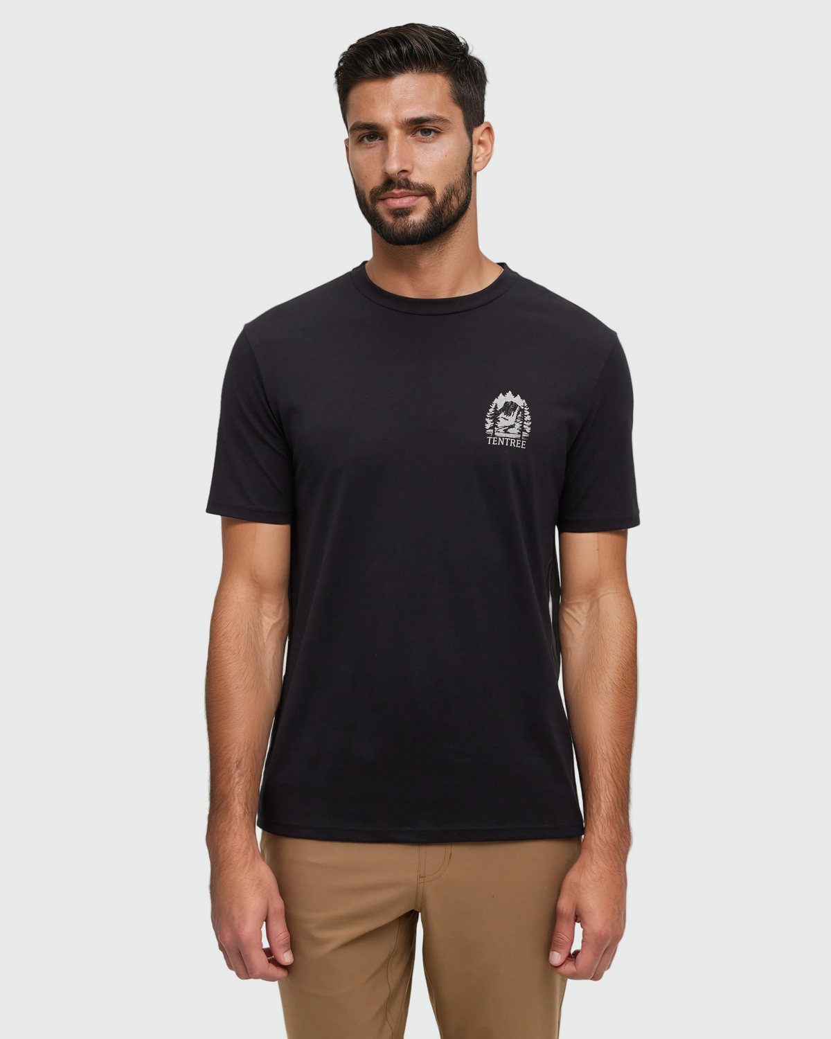 Tentree Men's Summit Sight T-Shirt - Meteorite Black White Oak