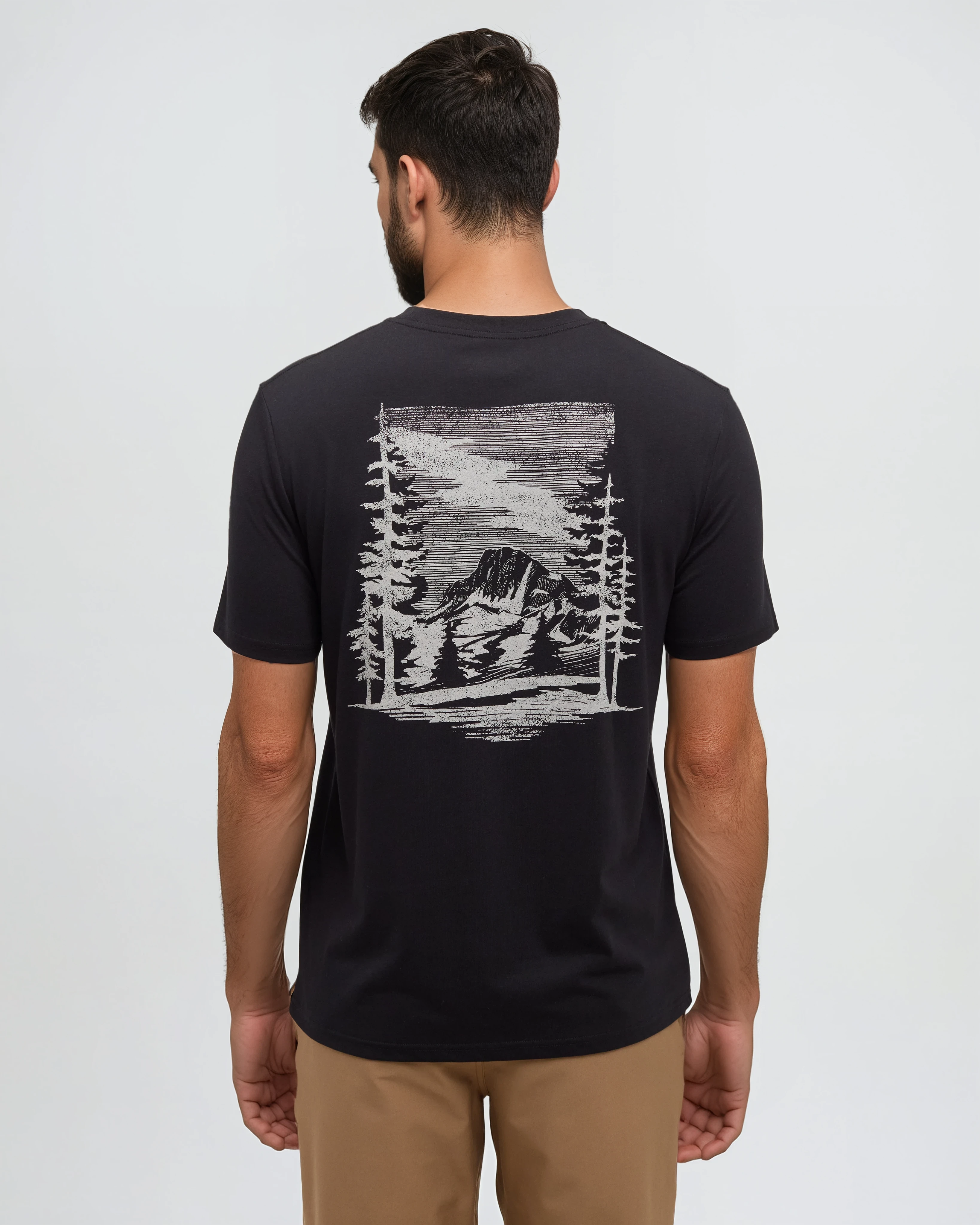 Tentree Men's Summit Sight T-Shirt - Meteorite Black White Oak
