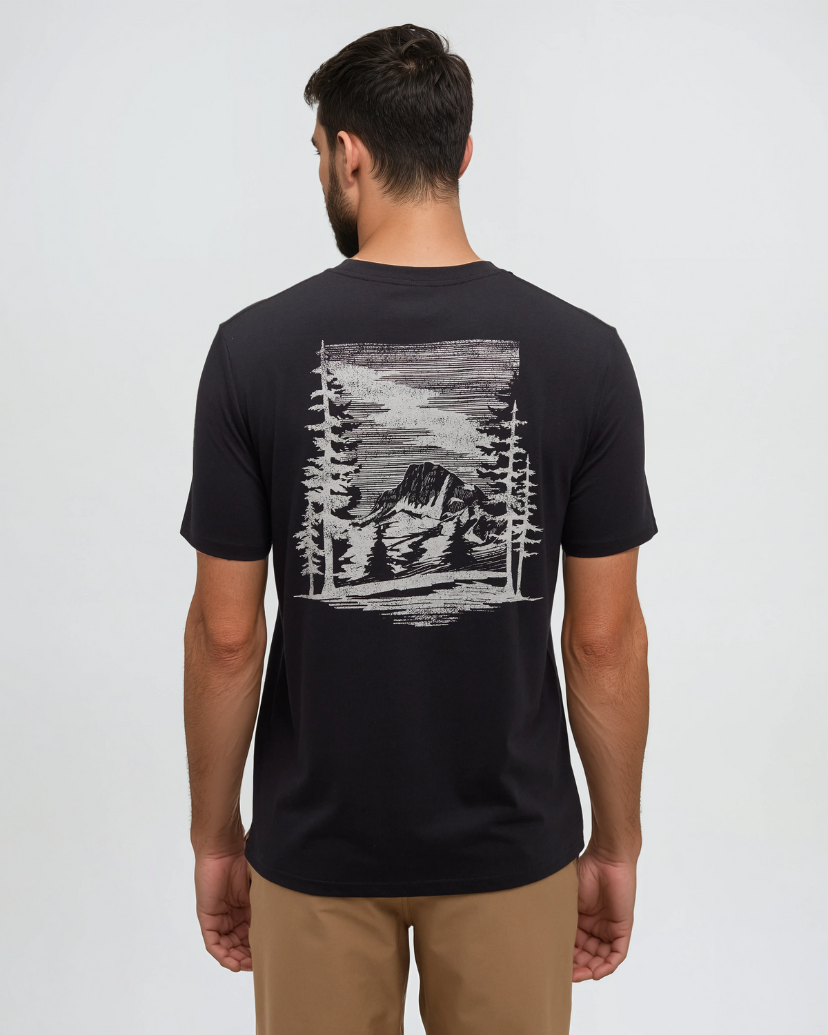 Tentree Men's Summit Sight T-Shirt - Meteorite Black White Oak