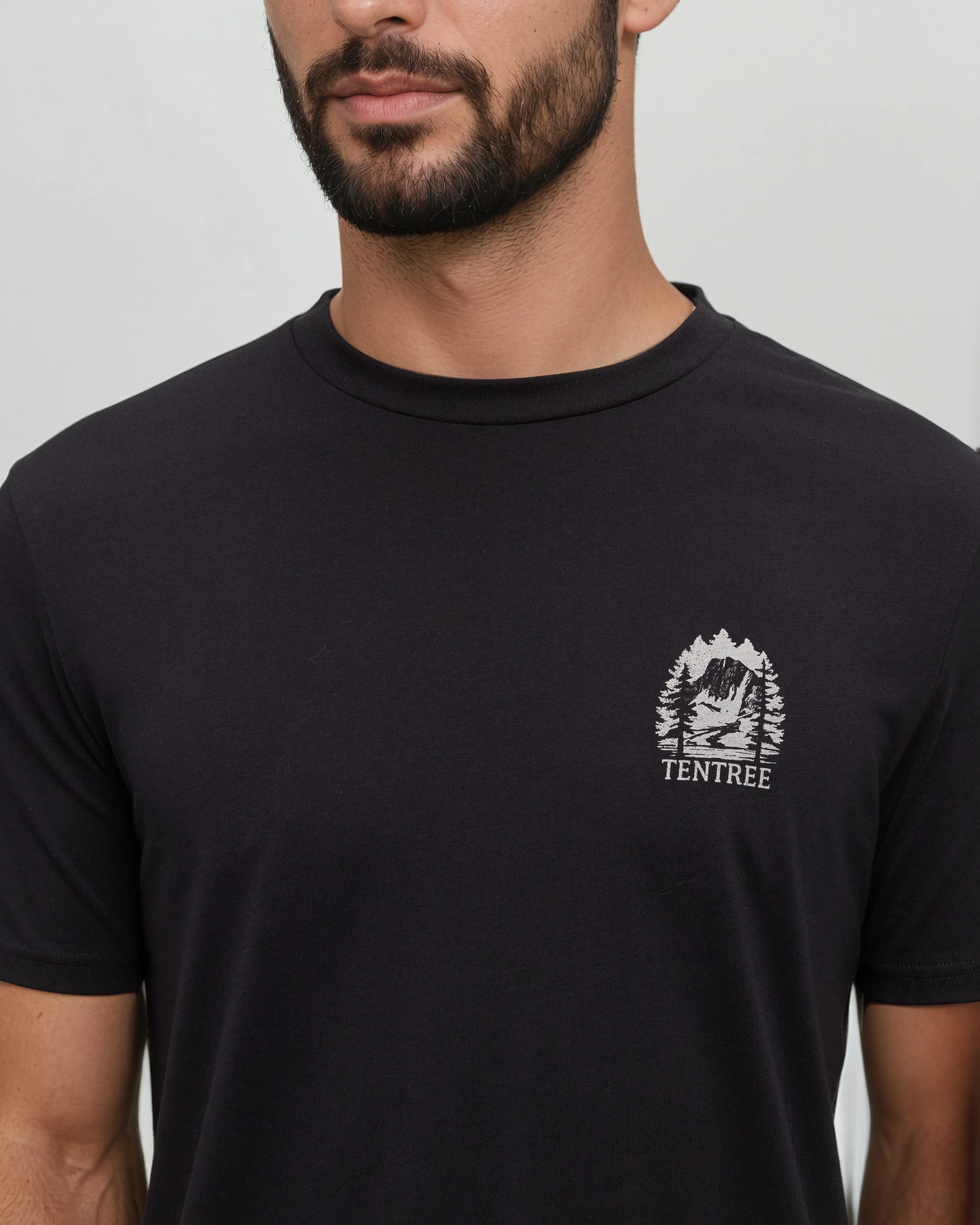Tentree Men's Summit Sight T-Shirt - Meteorite Black White Oak