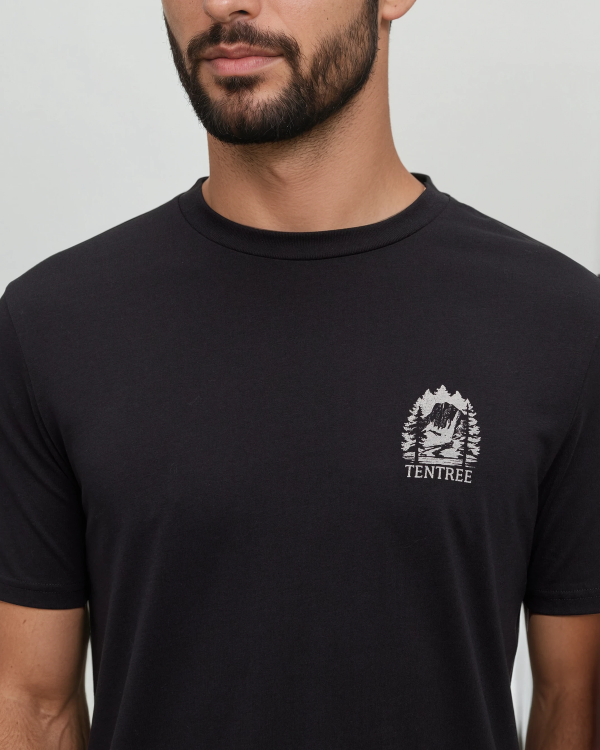 Tentree Men's Summit Sight T-Shirt - Meteorite Black White Oak