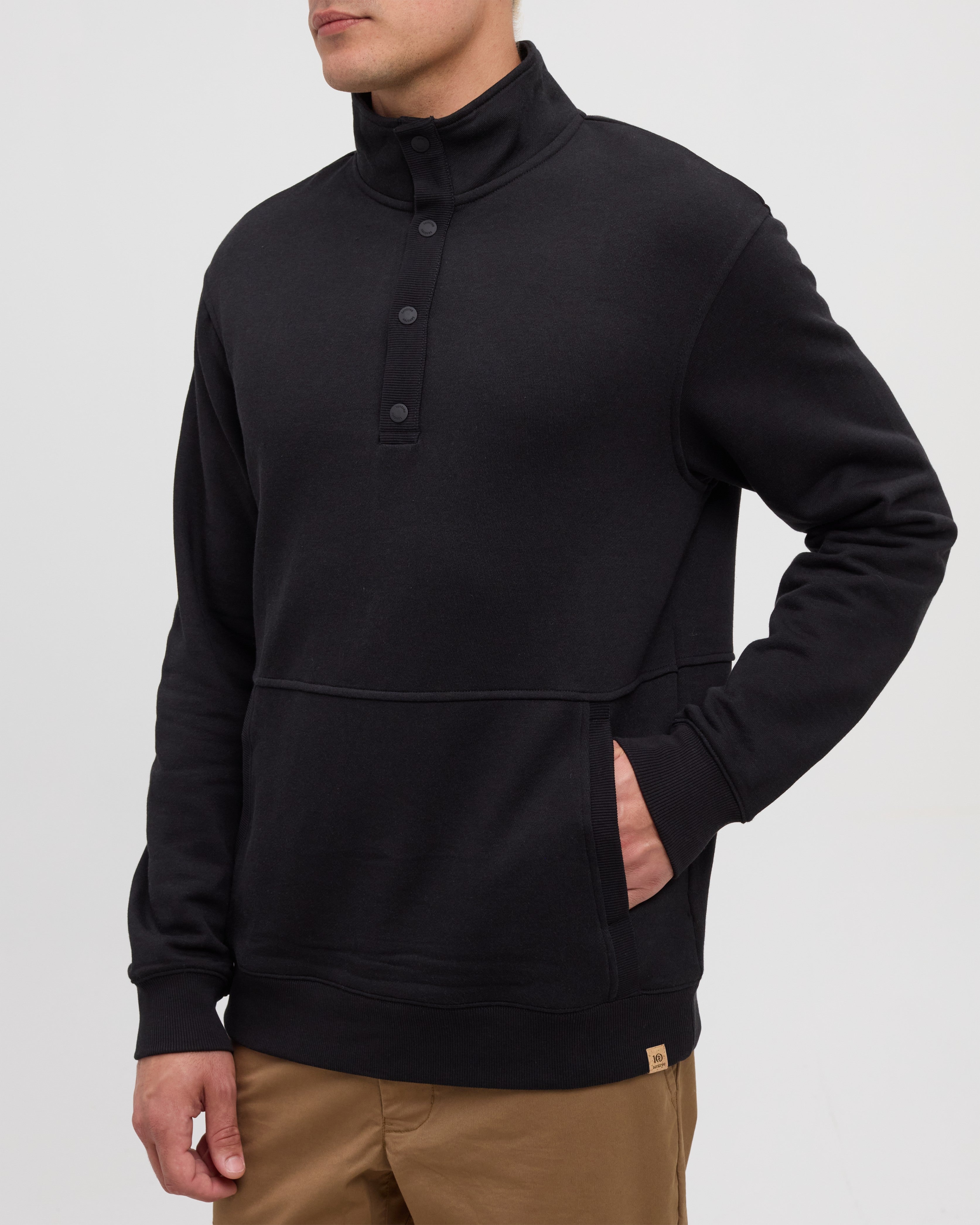 Tentree Men's Howson 1/4 Snap - Meteorite Black