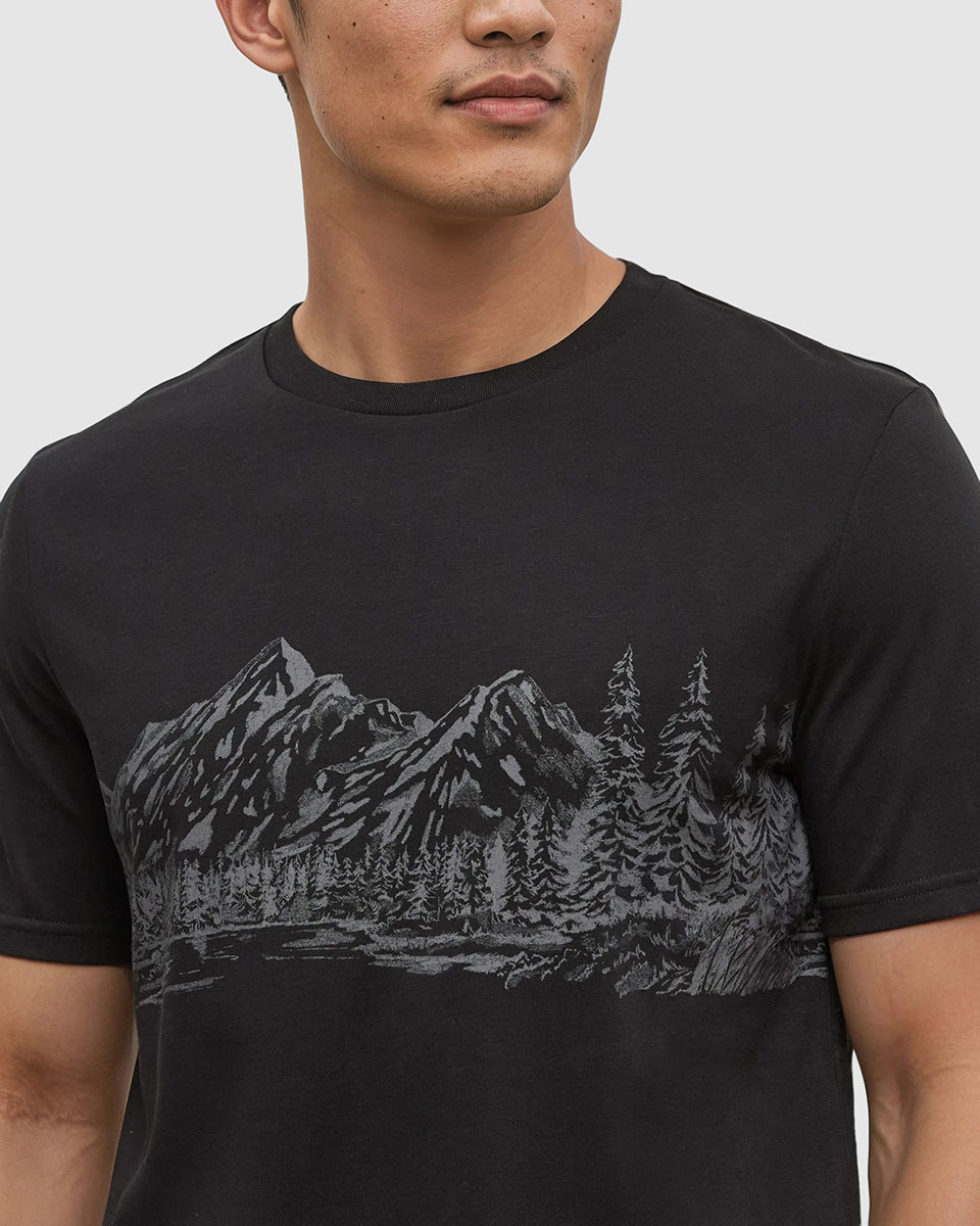 Tentree Men's Mountain Scenic T-Shirt - Meteorite Black
