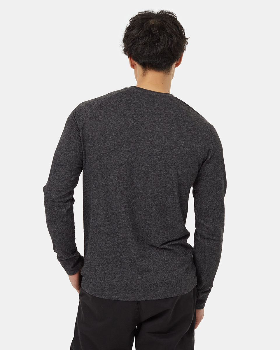 Tentree Men's Hemp Classic Henley Longsleeve - Meteorite Black Heather