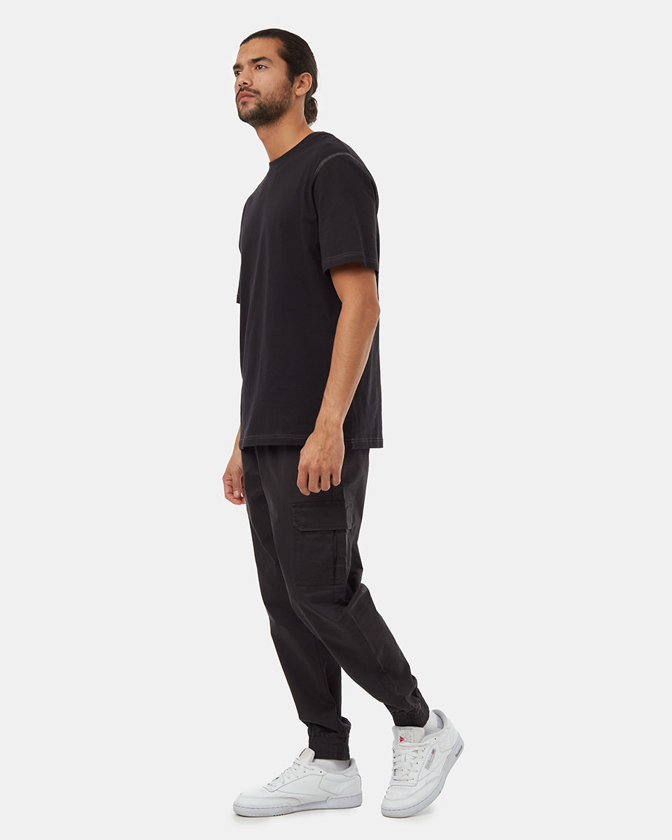 Tentree Men's Stretch Twill Cargo Pull On Jogger - Meteorite Black