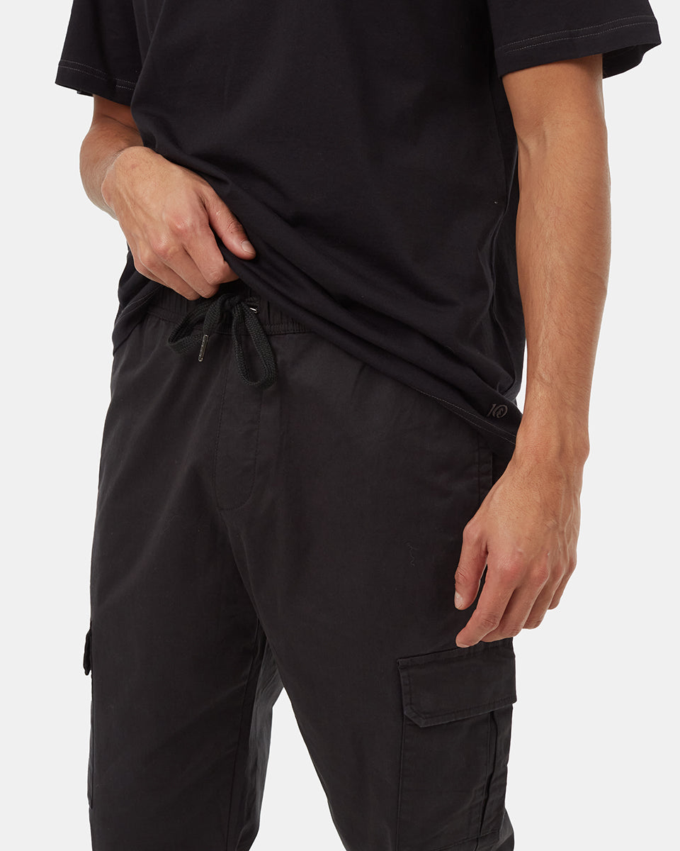 Tentree Men's Stretch Twill Cargo Pull On Jogger - Meteorite Black