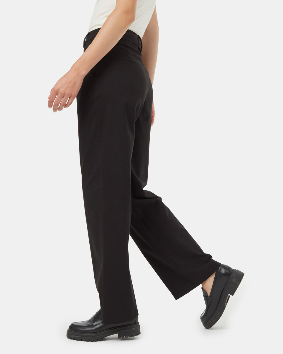 Tentree Women's Soft EcoTwill Pleat Front Pant - Meteorite Black