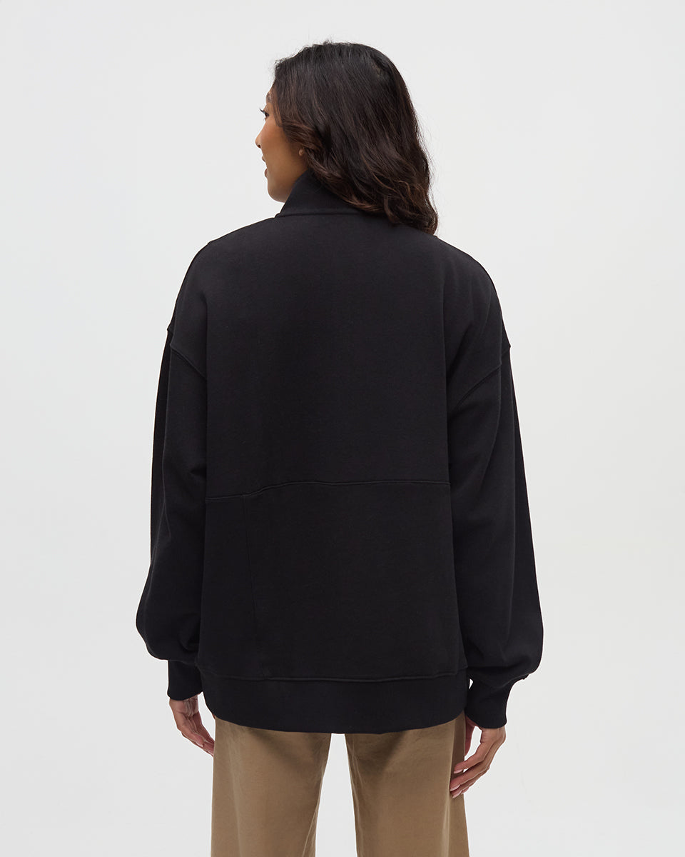 Tentree Women's Finlayson 1/4 Zip - Meteorite Black