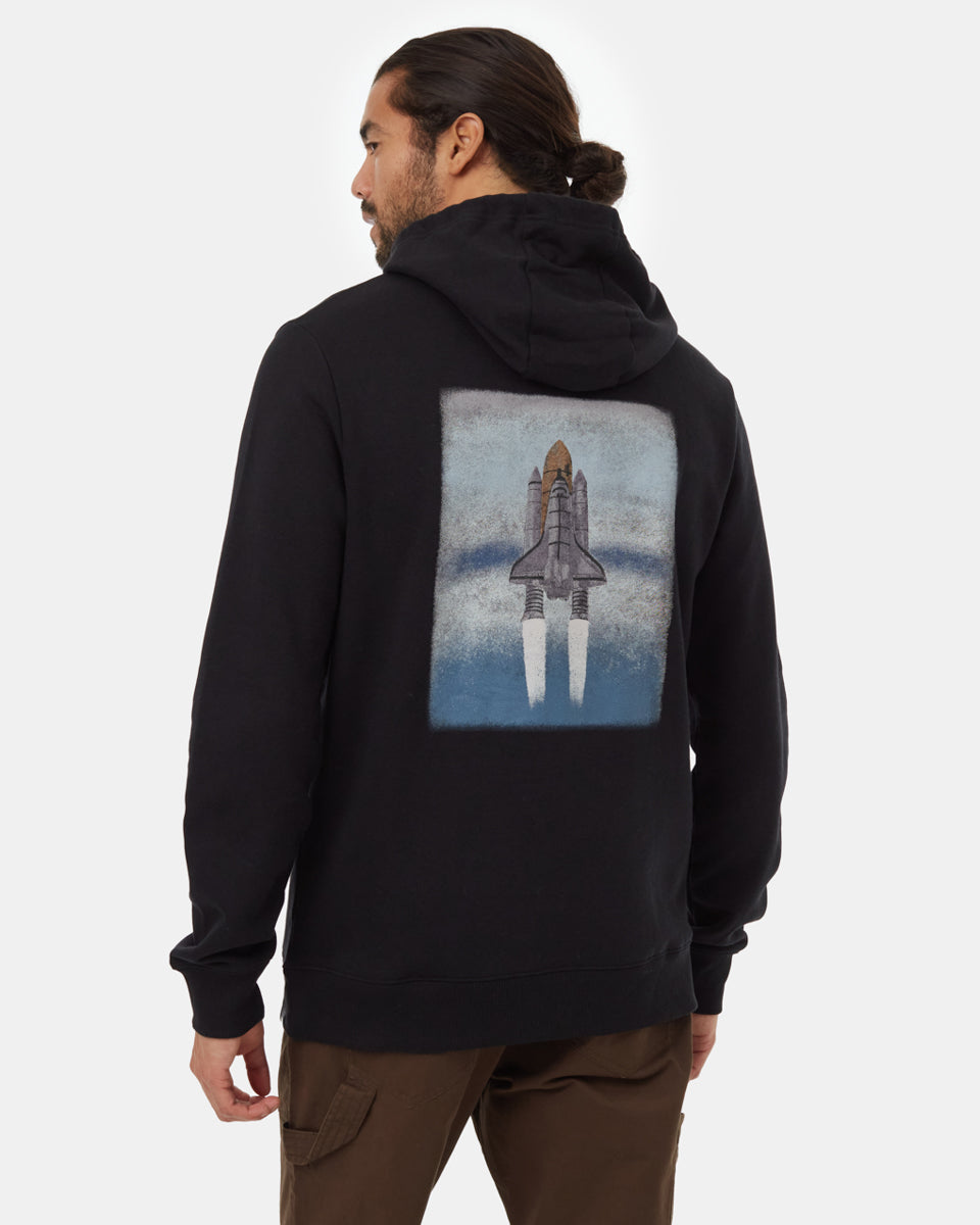 Tentree Men's Rocket Hoodie - Meteorite Black Bright White