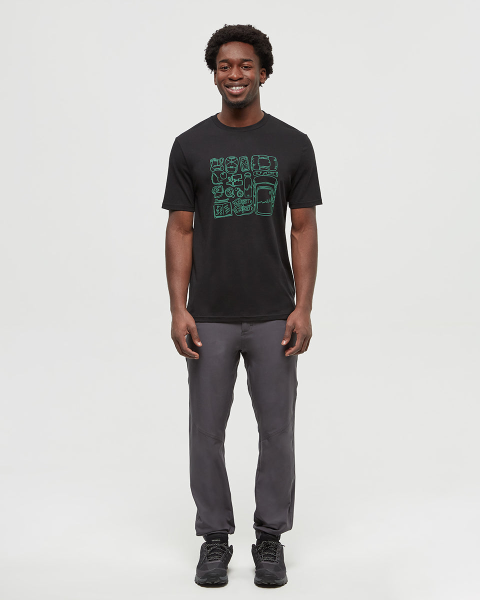 Tentree Men's Adventure Essentials T-Shirt - Meteorite Black Jade