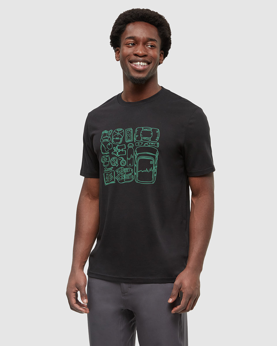Tentree Men's Adventure Essentials T-Shirt - Meteorite Black Jade