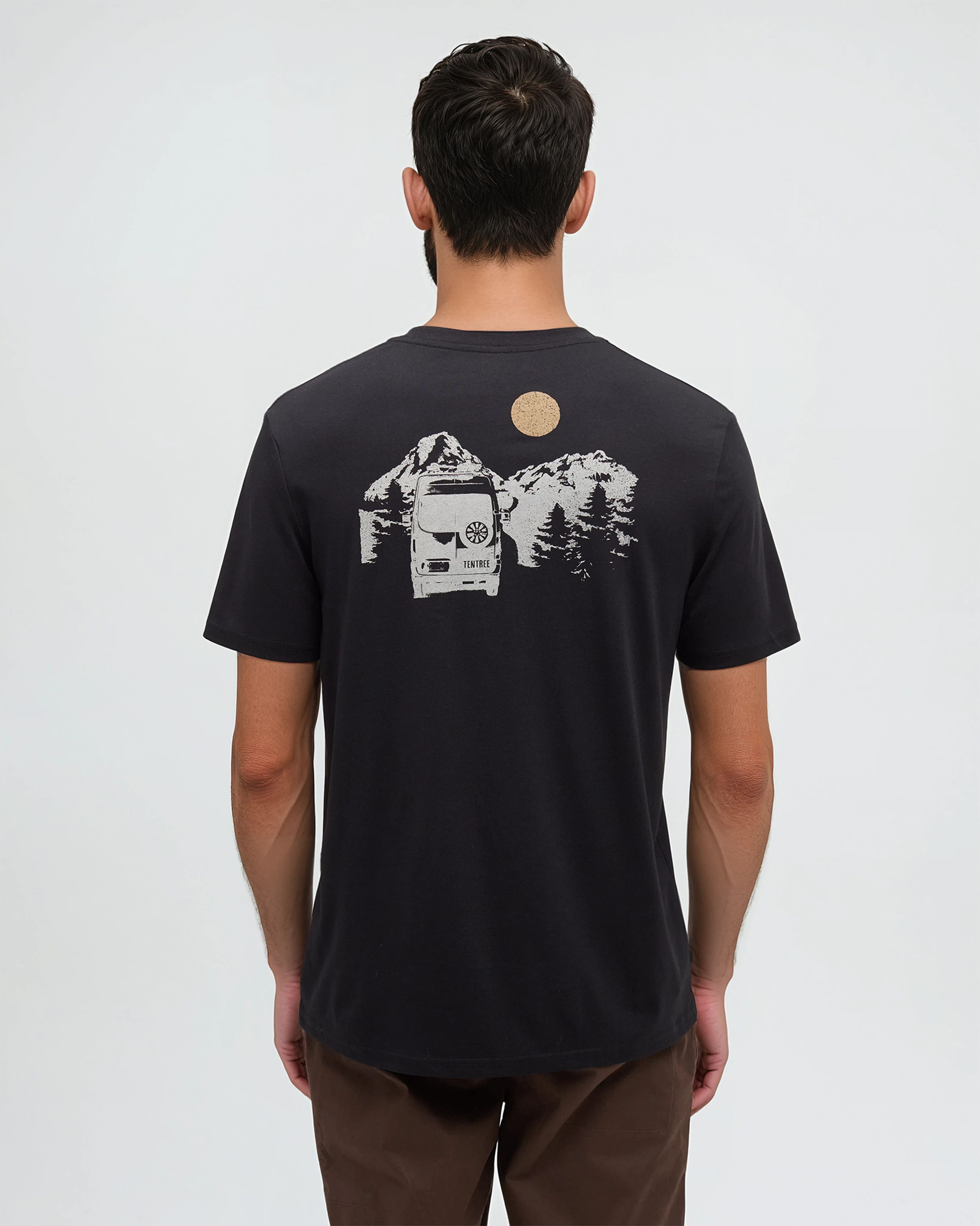 Tentree Men's Mountain Pass T-Shirt - Meteorite Black Pale Oak