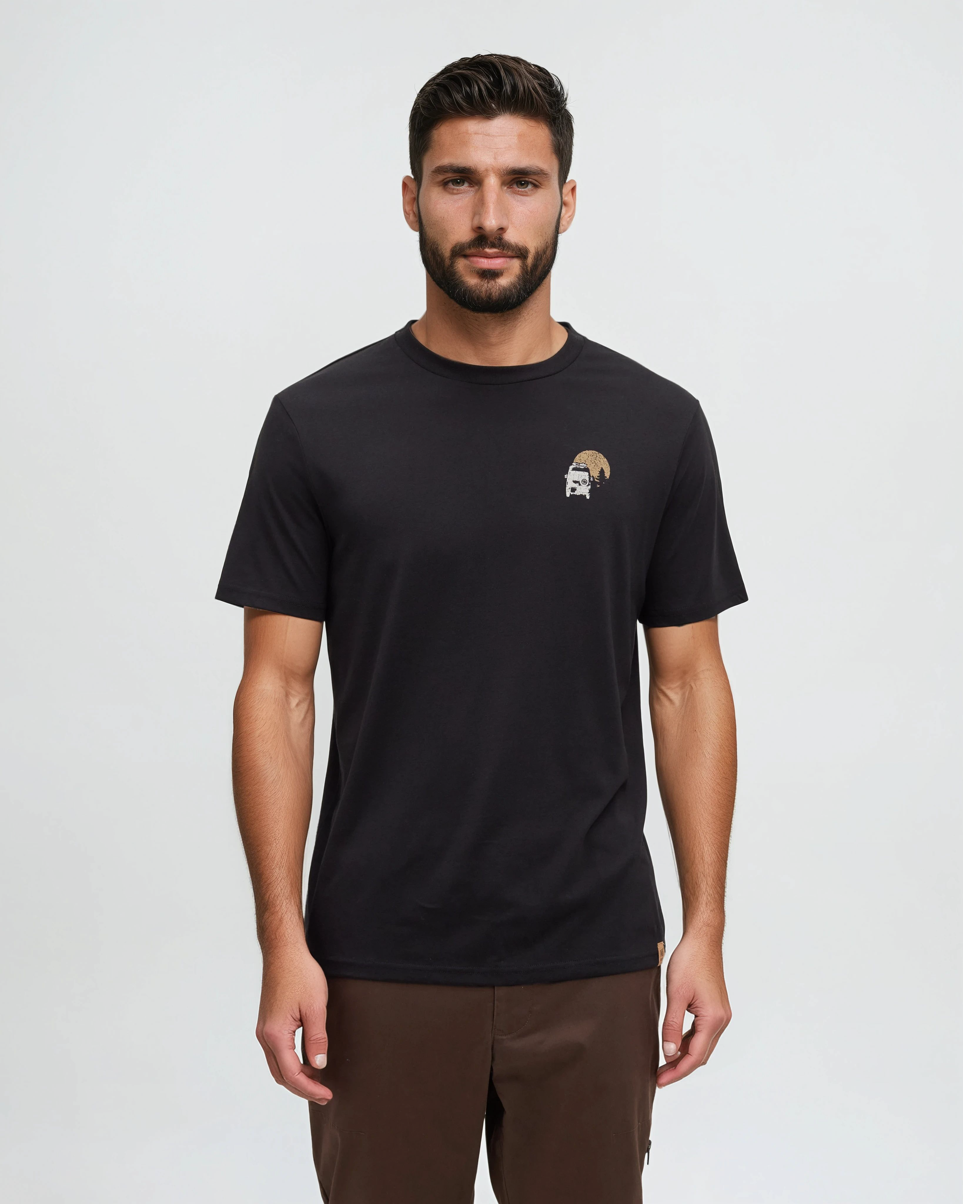 Tentree Men's Mountain Pass T-Shirt - Meteorite Black Pale Oak