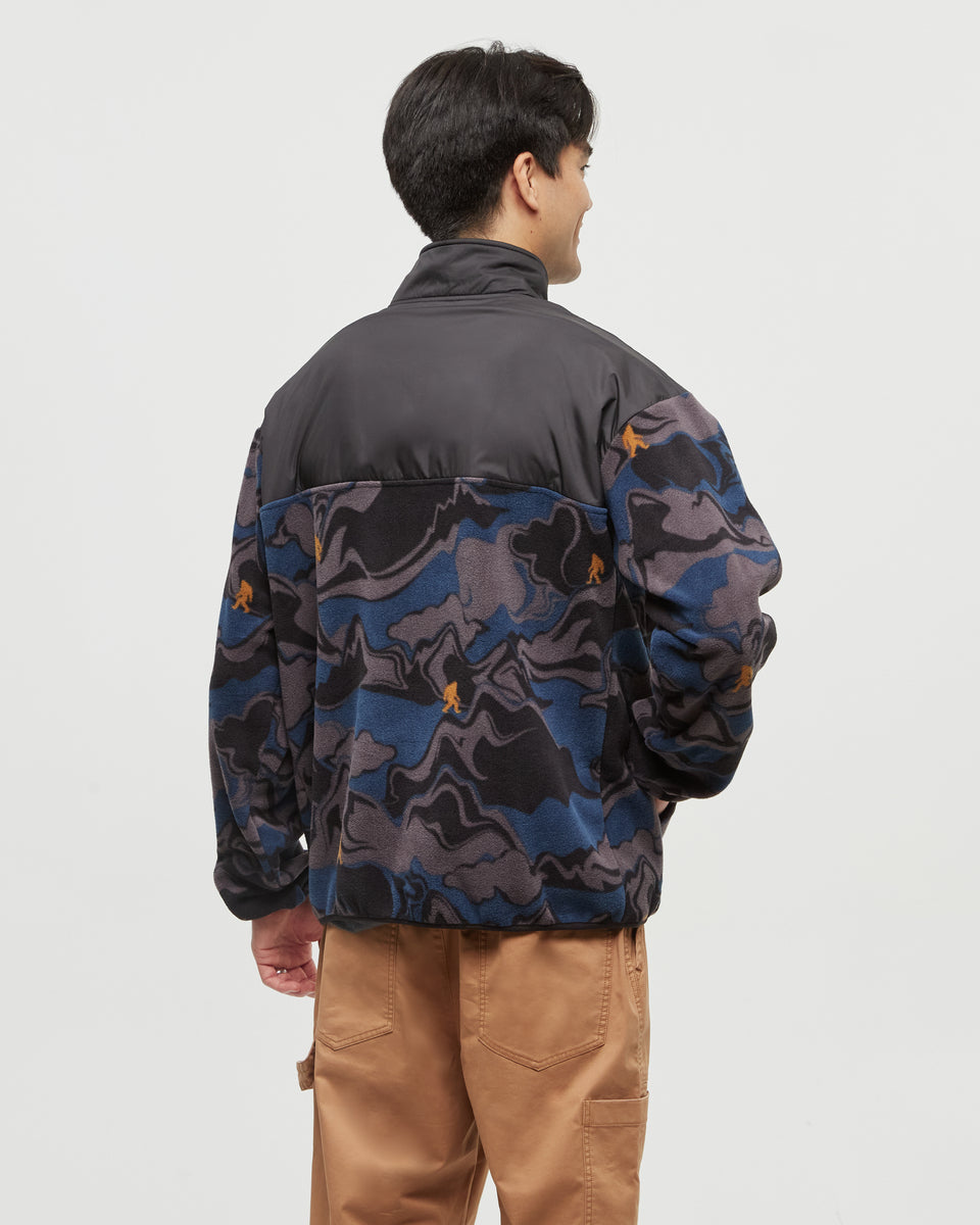 Tentree Men's Stave 1/4 Snap - Mountain Sasquatch Meteorite Black