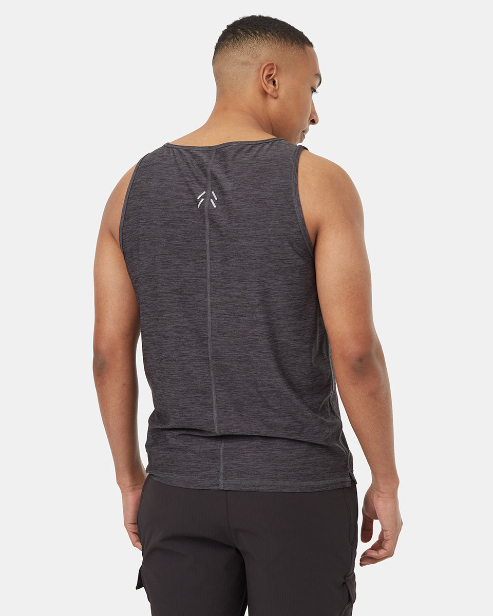 Tentree Men's Active Soft Knit Light Tank - Meteorite Black Obsidian Melange