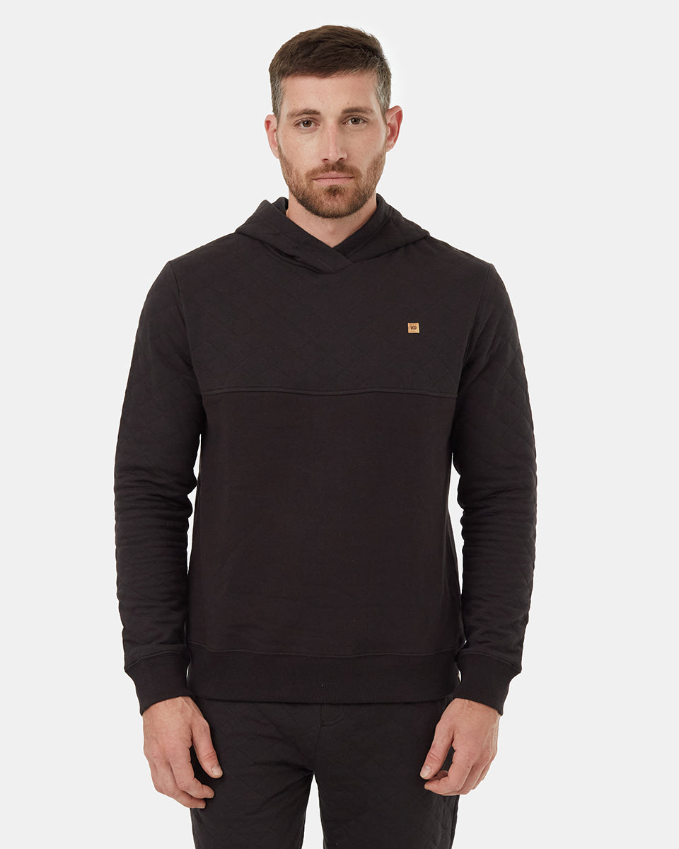 Tentree Men's Quilted Block Hoodie - Meteorite Black