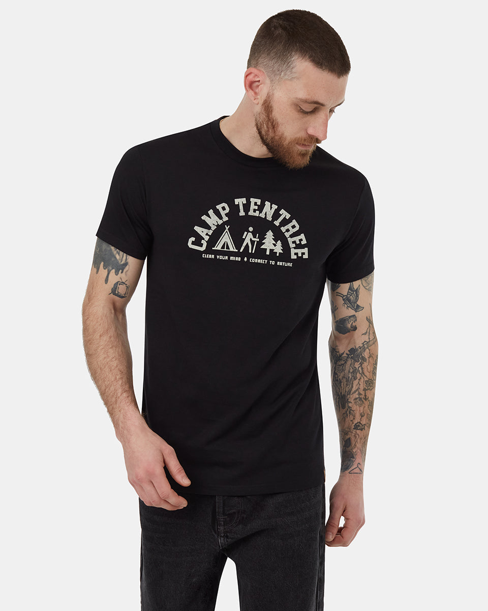 Tentree Men's Camp Tentree T-Shirt - Meteorite Black Oatmeal