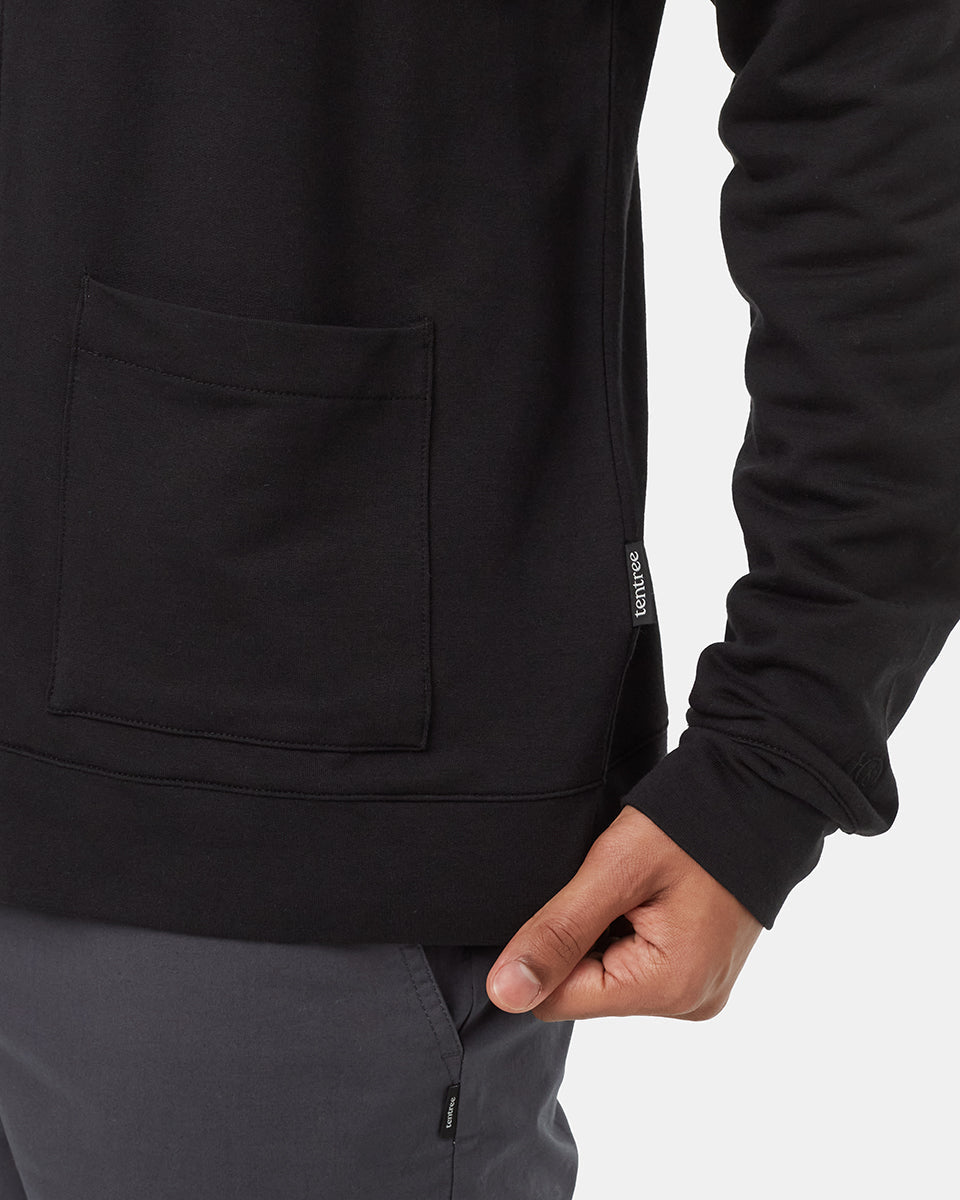 Tentree Men's SoftTerry Light Button Front Cardigan - Meteorite Black